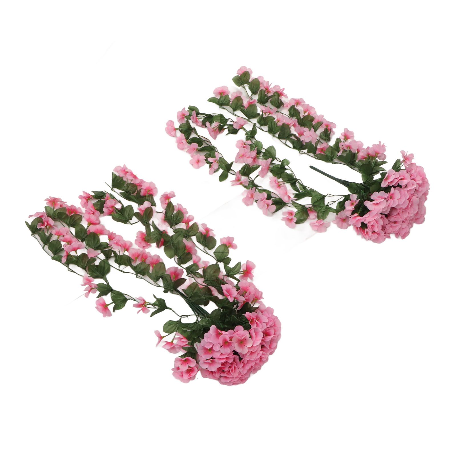 2PCS Artificial Violet Hanging Flowers Simulation Plastic Fake Plants for Decoration Garden Patio Wedding Porch Outdoor Pink - Image 3