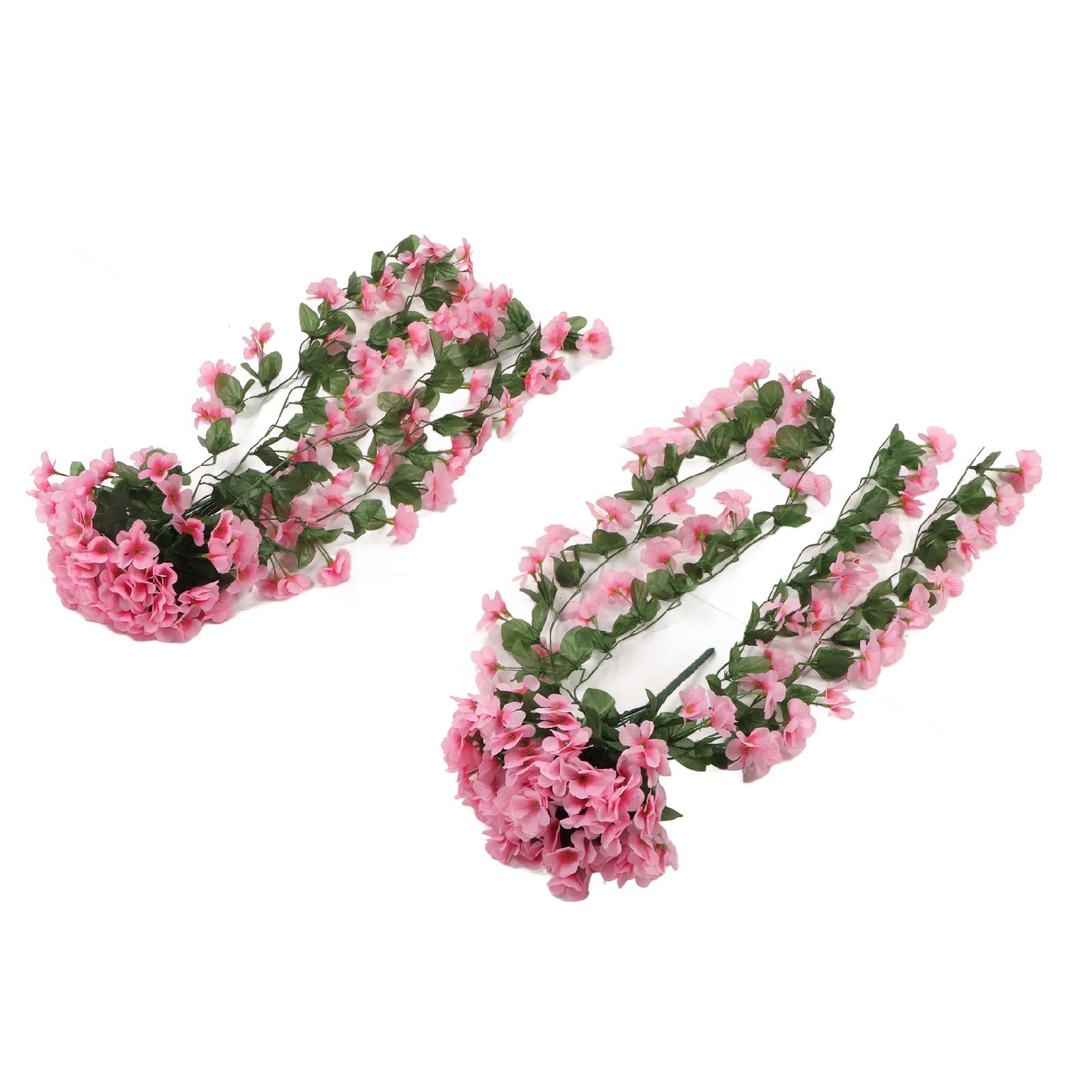 2PCS Artificial Violet Hanging Flowers Simulation Plastic Fake Plants for Decoration Garden Patio Wedding Porch Outdoor Pink - Image 4