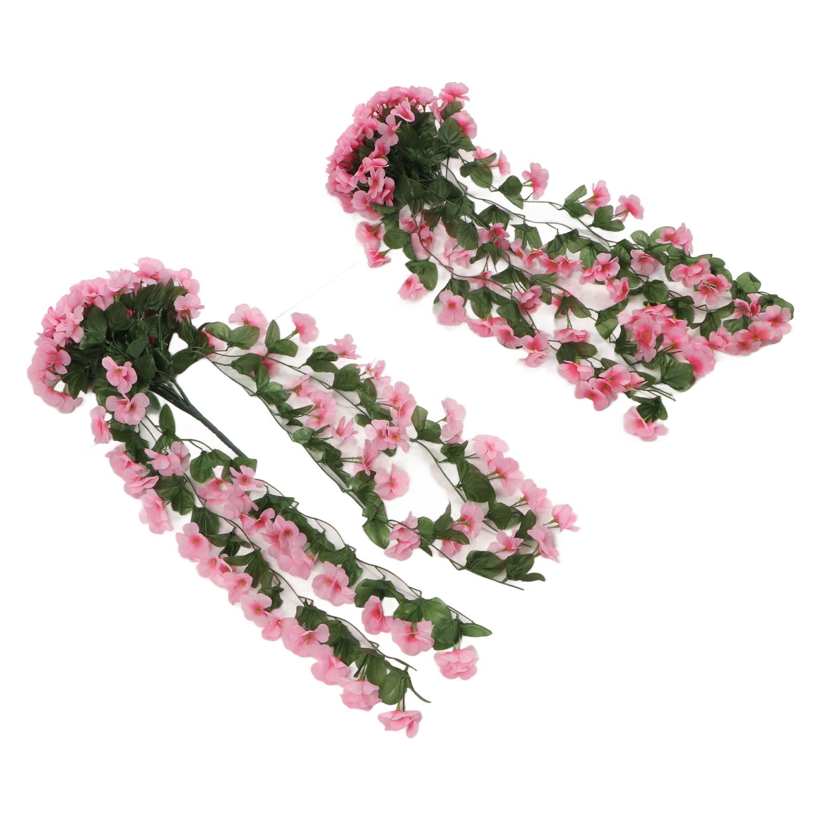 2PCS Artificial Violet Hanging Flowers Simulation Plastic Fake Plants for Decoration Garden Patio Wedding Porch Outdoor Pink - Image 5