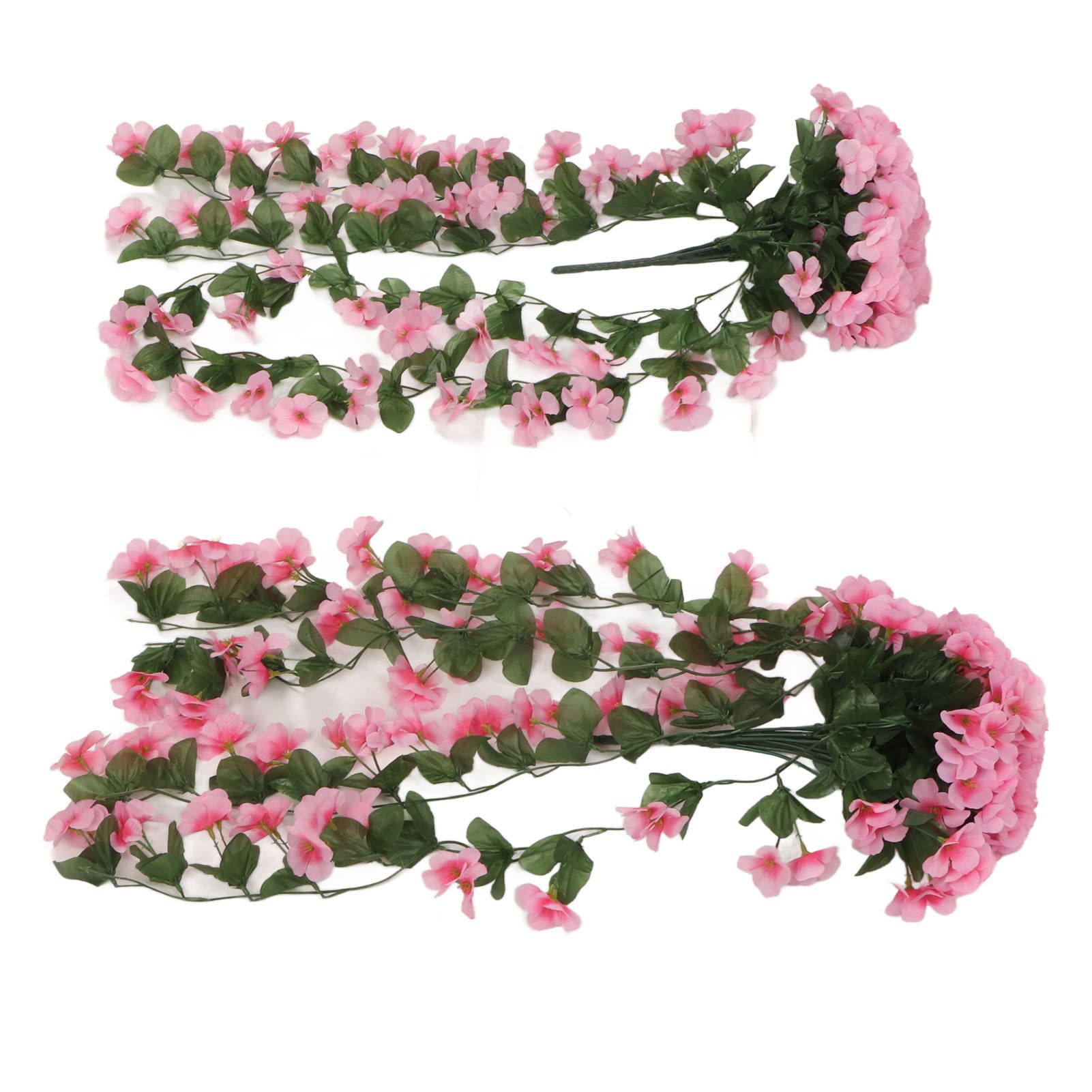 2PCS Artificial Violet Hanging Flowers Simulation Plastic Fake Plants for Decoration Garden Patio Wedding Porch Outdoor Pink - Image 6