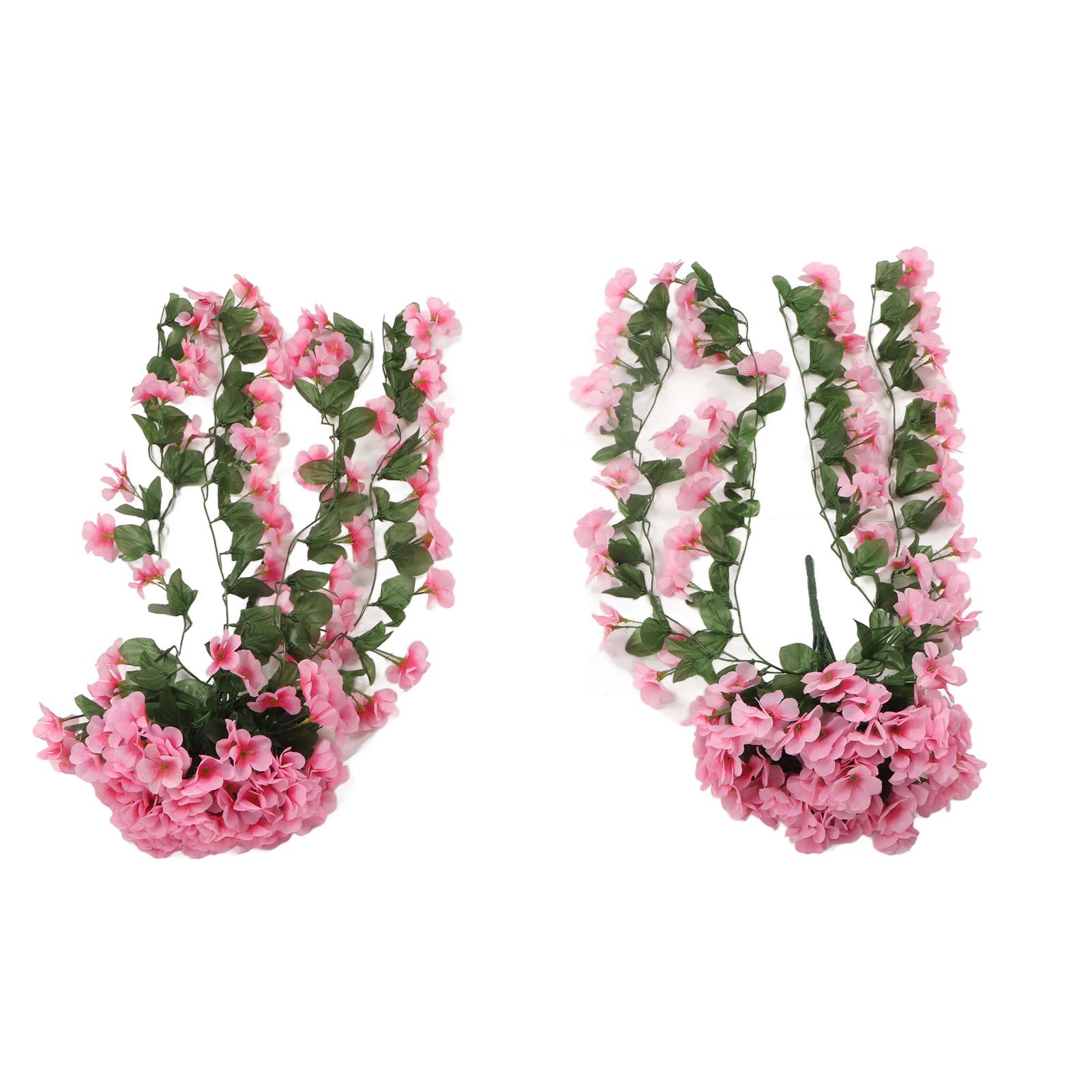 2PCS Artificial Violet Hanging Flowers Simulation Plastic Fake Plants for Decoration Garden Patio Wedding Porch Outdoor Pink - Image 7