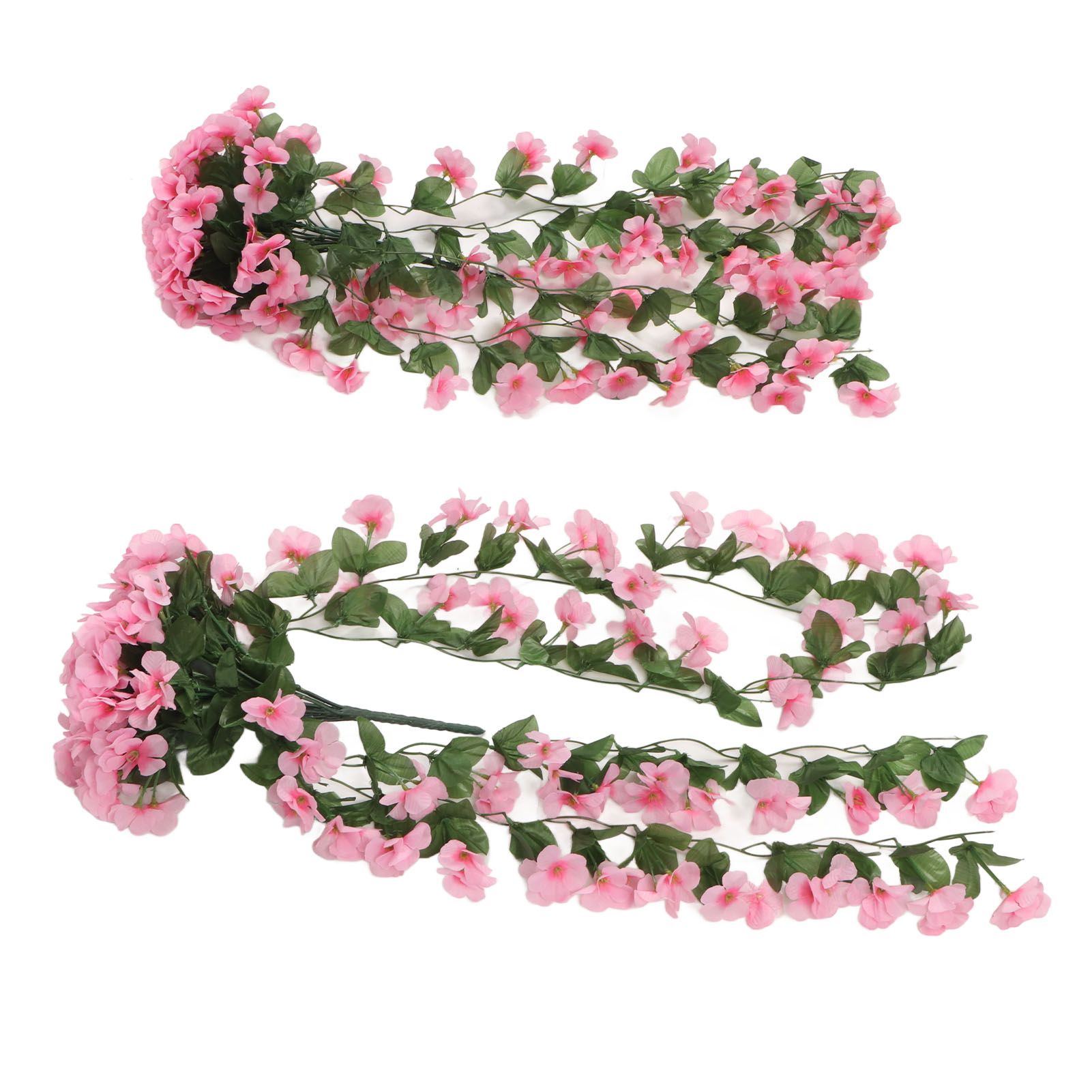 2PCS Artificial Violet Hanging Flowers Simulation Plastic Fake Plants for Decoration Garden Patio Wedding Porch Outdoor Pink - Image 8