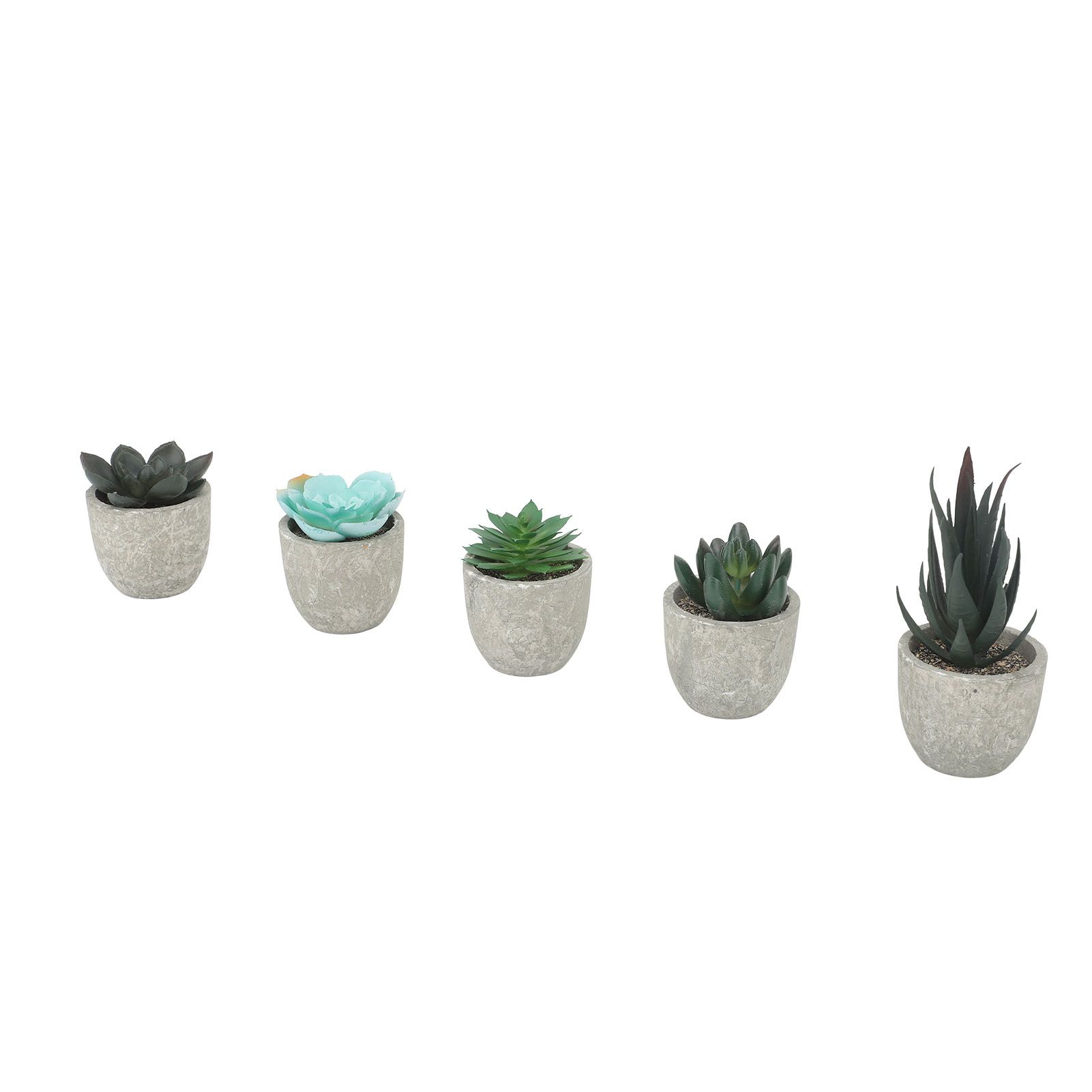 5pcs Artificial Succulent Plants Potted Assorted Mini Decorative Faux Succulent Potted Fake Plants Succulents in Paper Pulp Pot - Image 5