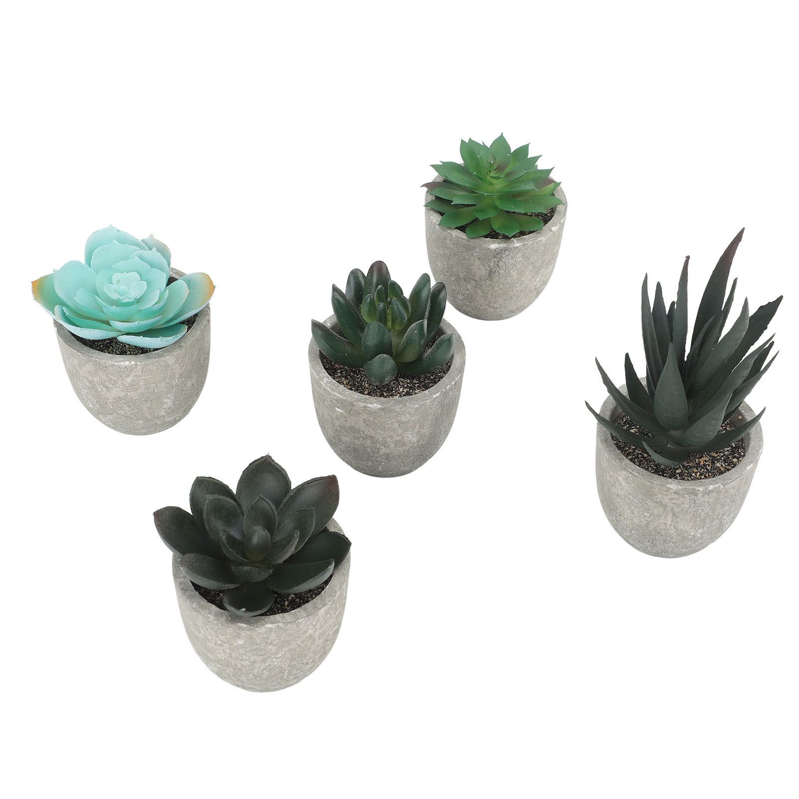 5pcs Artificial Succulent Plants Potted Assorted Mini Decorative Faux Succulent Potted Fake Plants Succulents in Paper Pulp Pot - Image 7