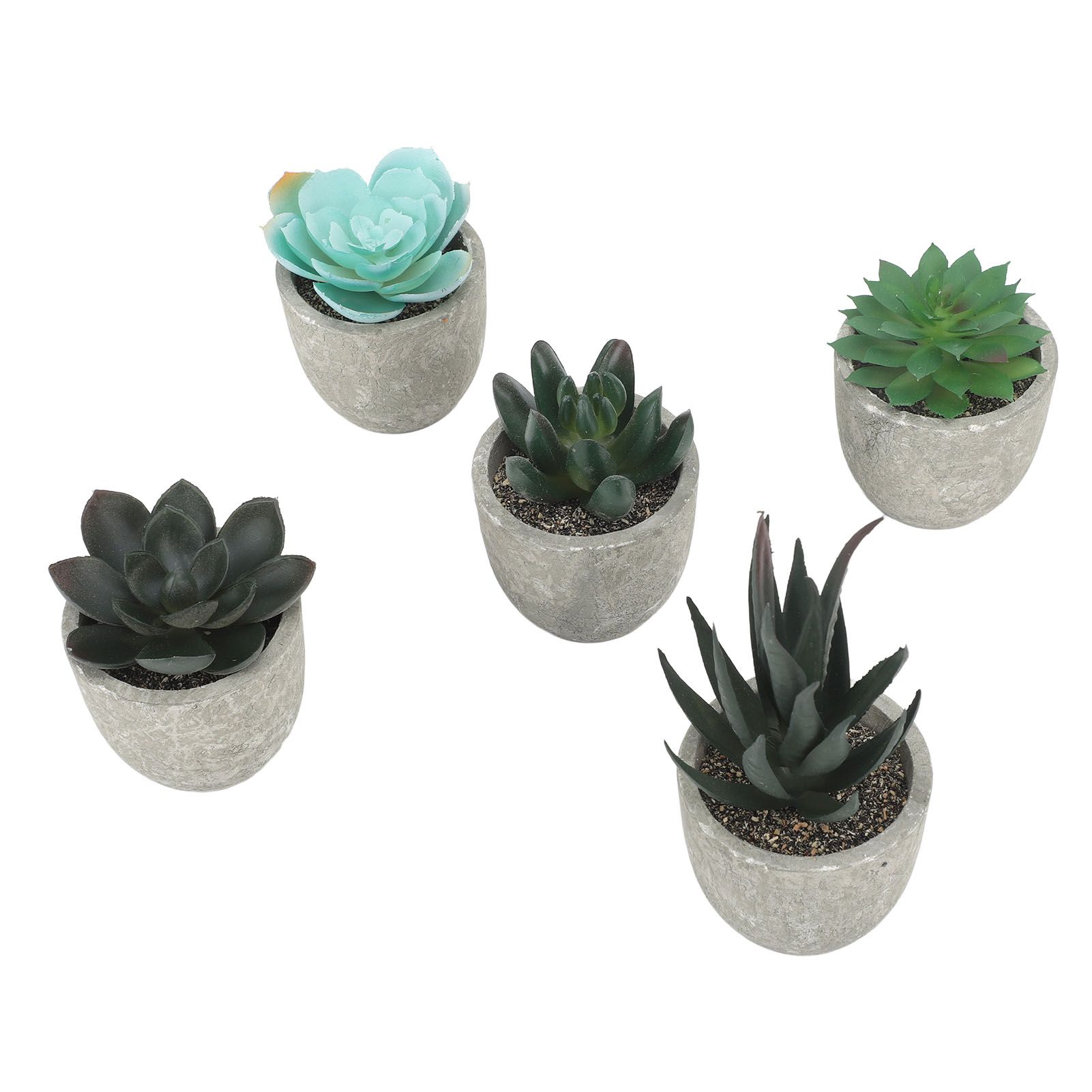 5pcs Artificial Succulent Plants Potted Assorted Mini Decorative Faux Succulent Potted Fake Plants Succulents in Paper Pulp Pot - Image 8