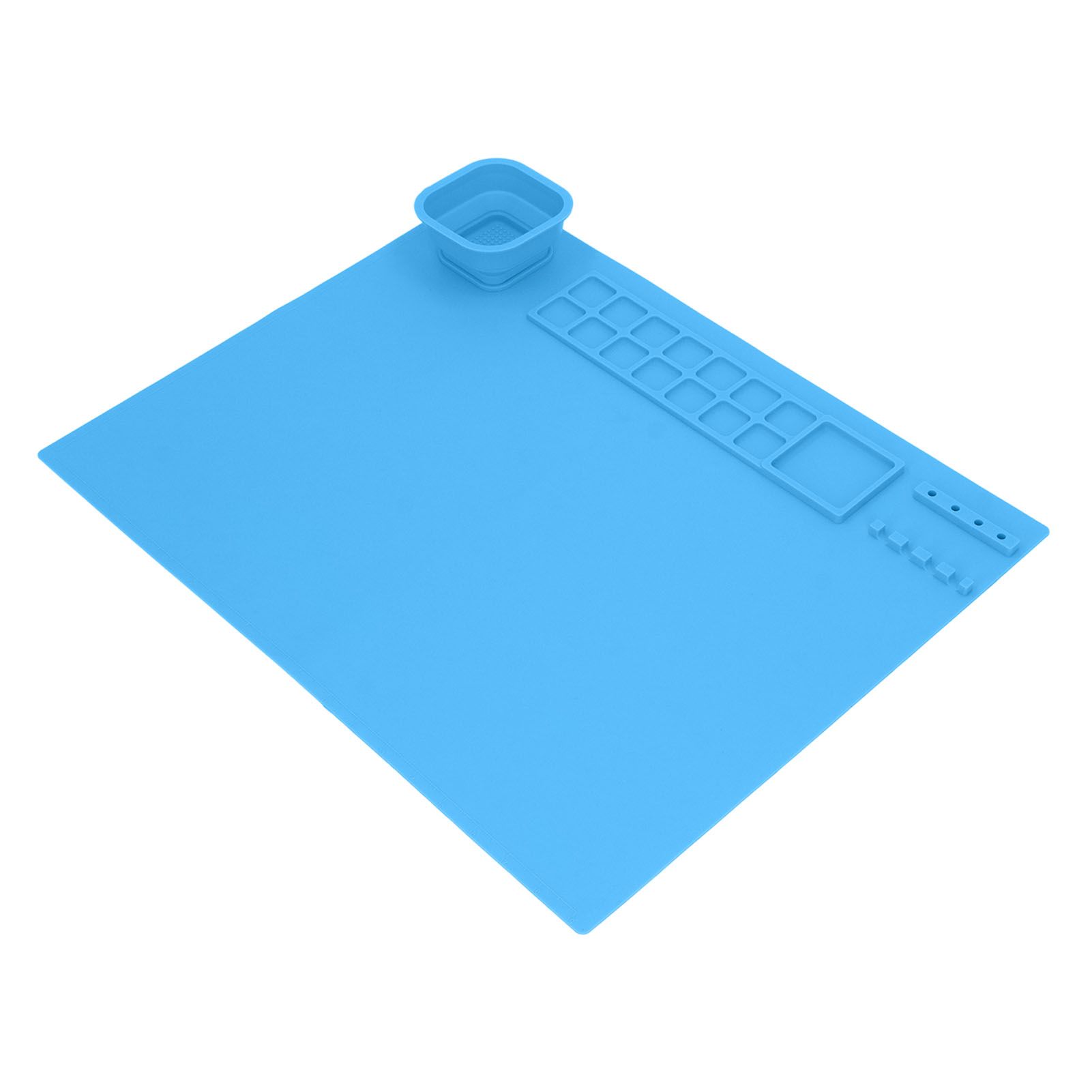 Silicone Painting Mat with Cup DIY Cultivate Artistic Talent Easy To Wipe Silicone Art Mat for Boys Girls Art Supplies Blue - Image 7