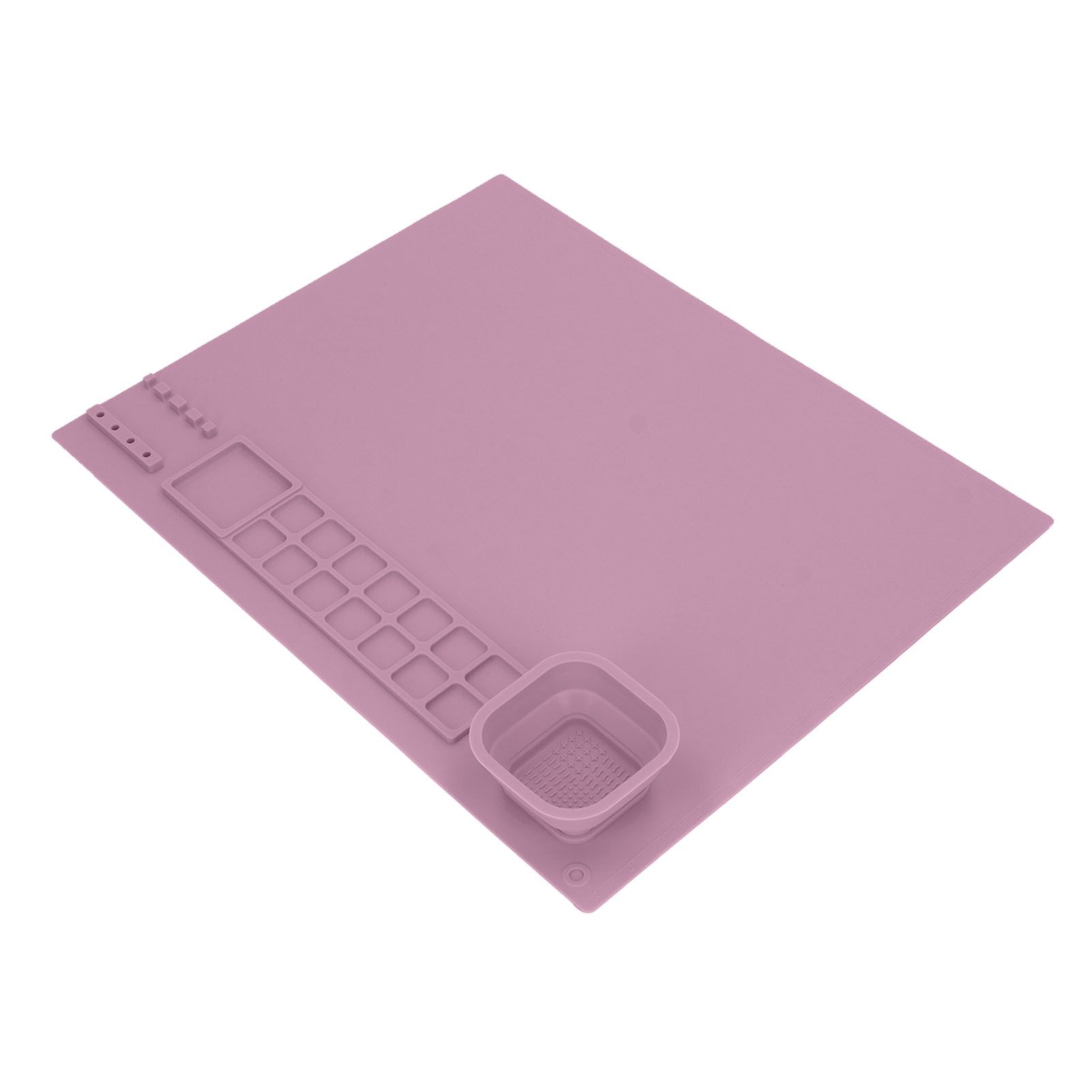 Silicone Painting Mat with Cup DIY Cultivate Artistic Talent Easy To Wipe Silicone Art Mat for Boys Girls Art Supplies Pink - Image 3