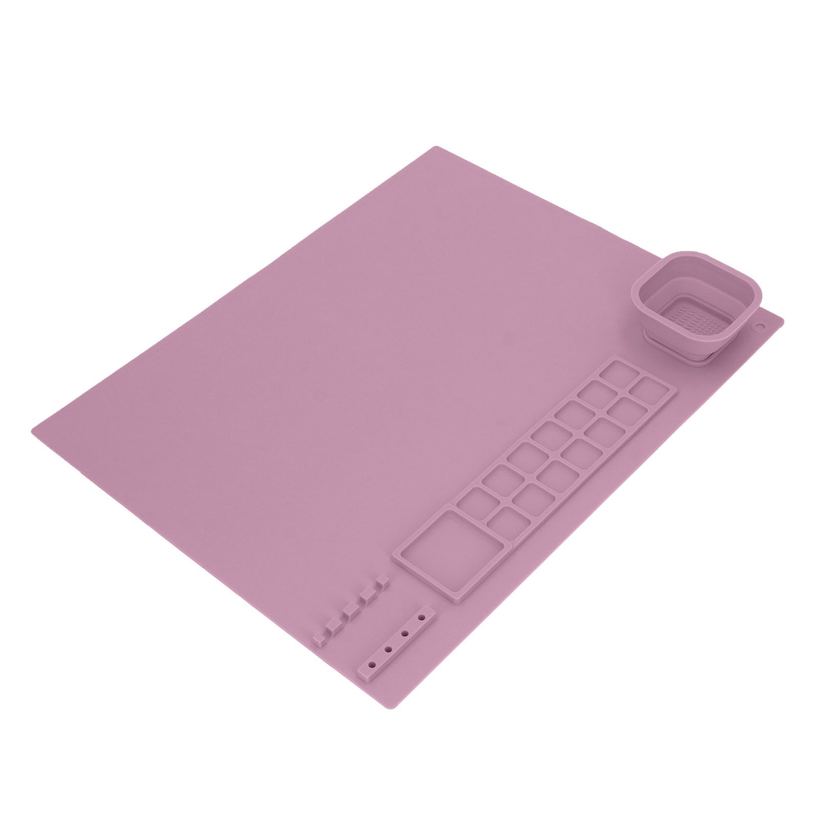 Silicone Painting Mat with Cup DIY Cultivate Artistic Talent Easy To Wipe Silicone Art Mat for Boys Girls Art Supplies Pink - Image 5
