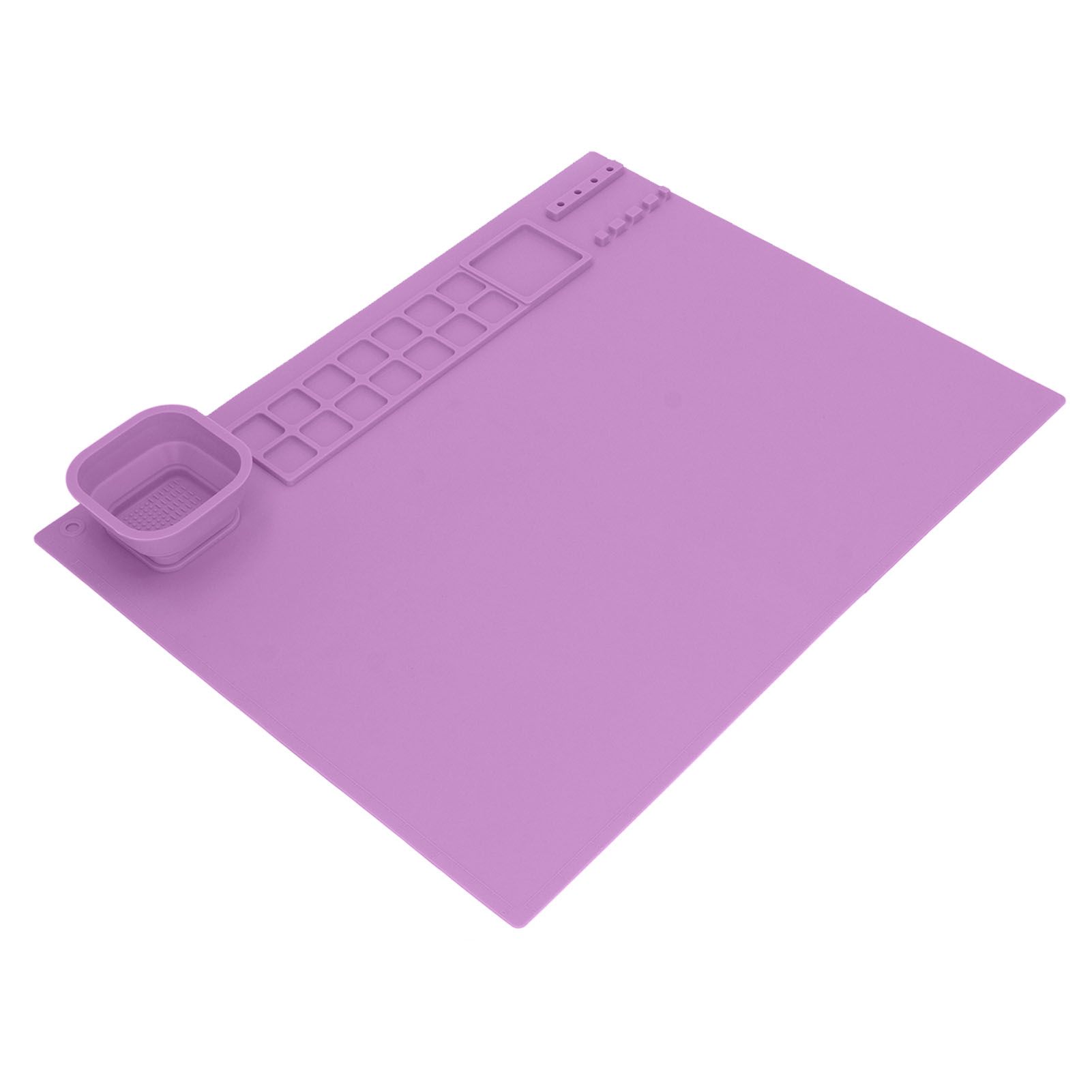 Silicone Painting Mat with Cup DIY Cultivate Artistic Talent Easy To Wipe Silicone Art Mat for Boys Girls Art Supplies Purple - Image 1