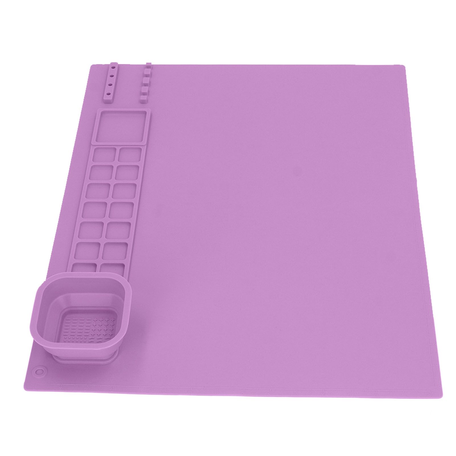 Silicone Painting Mat with Cup DIY Cultivate Artistic Talent Easy To Wipe Silicone Art Mat for Boys Girls Art Supplies Purple - Image 2