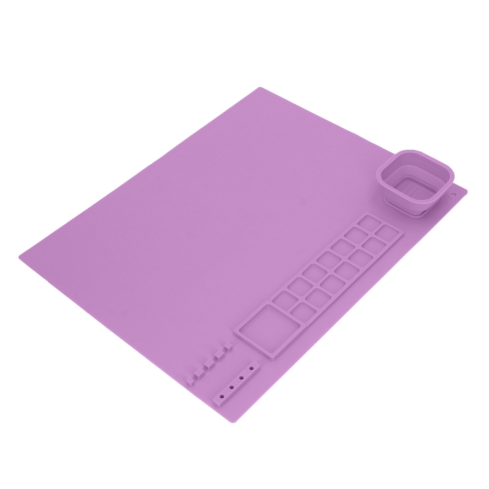 Silicone Painting Mat with Cup DIY Cultivate Artistic Talent Easy To Wipe Silicone Art Mat for Boys Girls Art Supplies Purple - Image 5