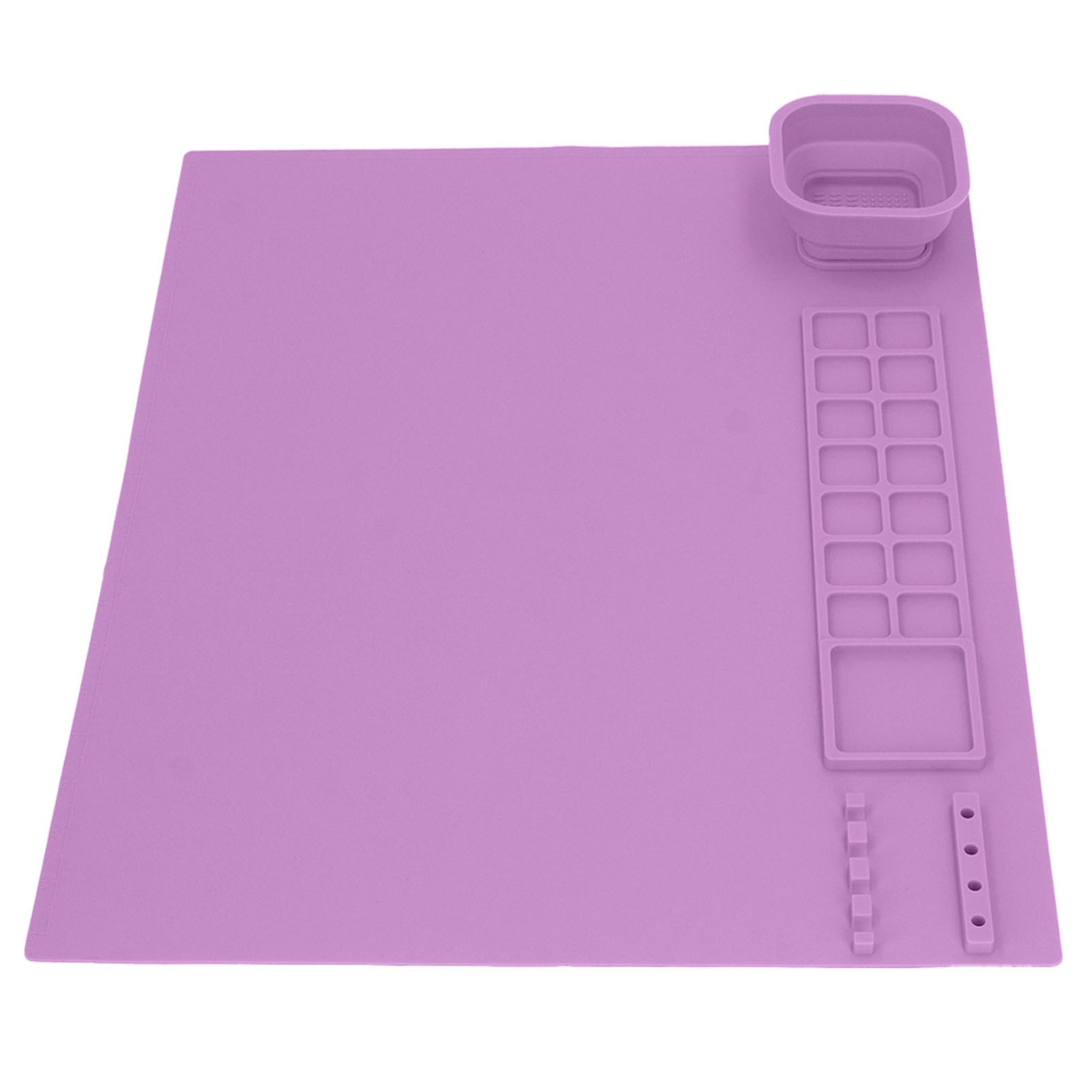 Silicone Painting Mat with Cup DIY Cultivate Artistic Talent Easy To Wipe Silicone Art Mat for Boys Girls Art Supplies Purple - Image 6