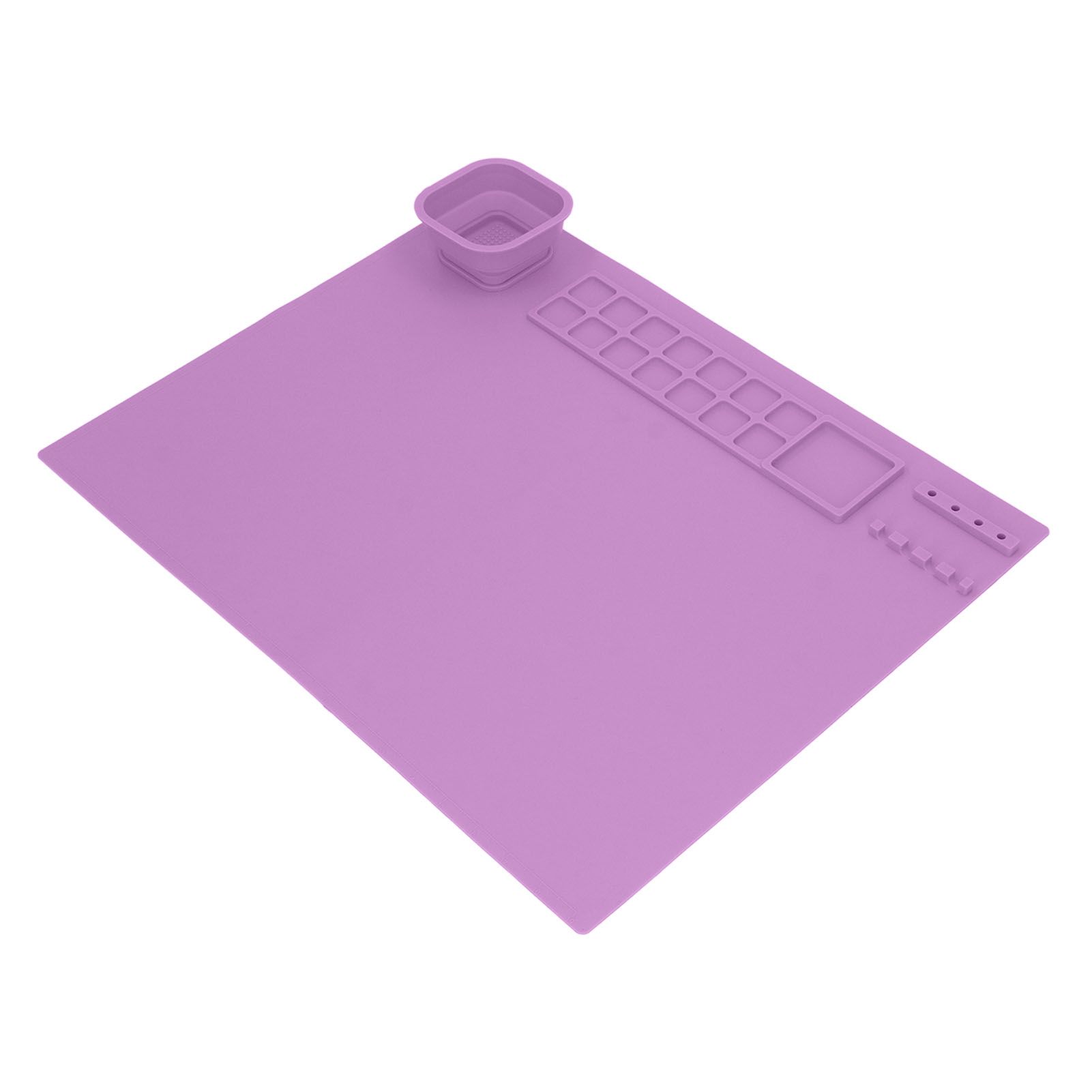Silicone Painting Mat with Cup DIY Cultivate Artistic Talent Easy To Wipe Silicone Art Mat for Boys Girls Art Supplies Purple - Image 7