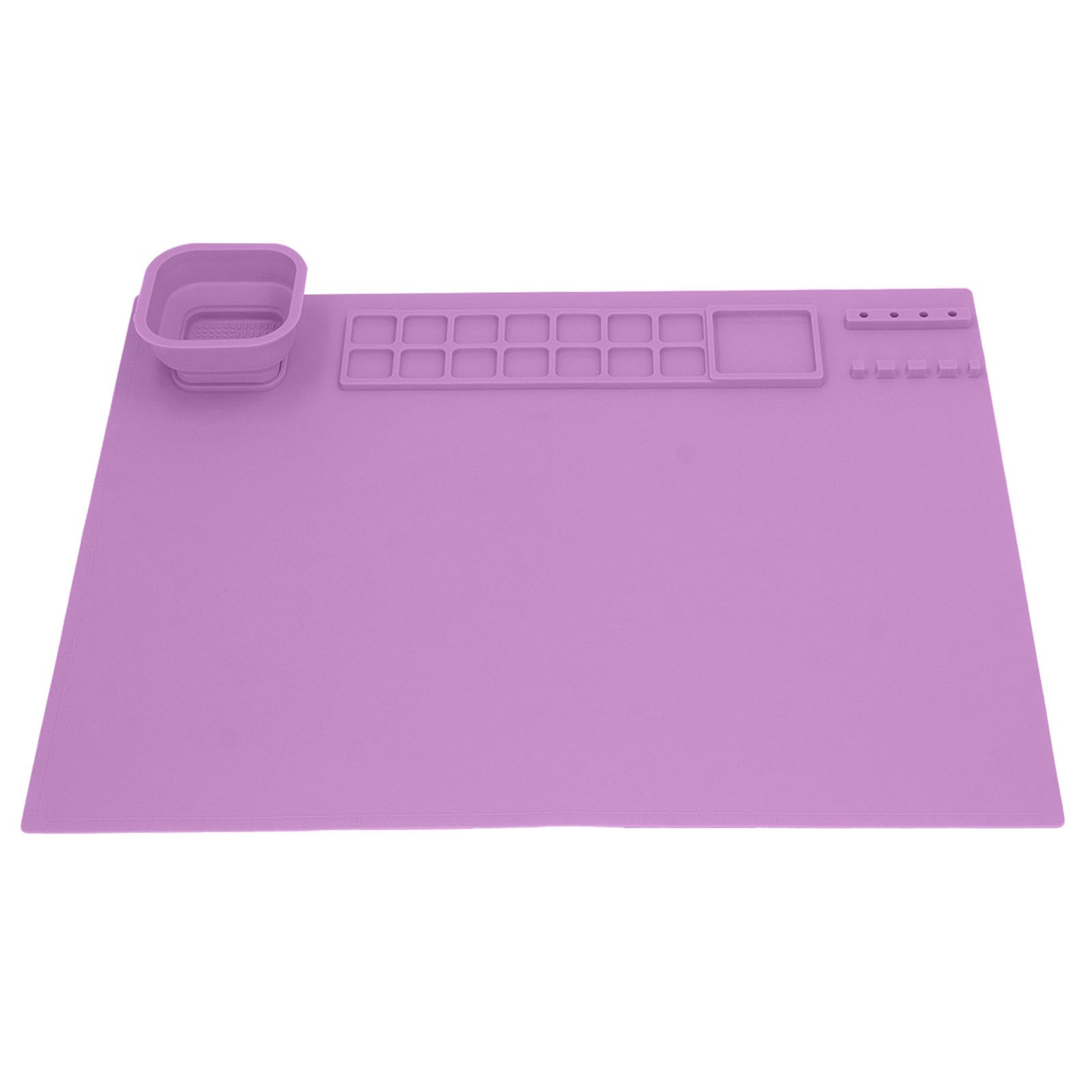Silicone Painting Mat with Cup DIY Cultivate Artistic Talent Easy To Wipe Silicone Art Mat for Boys Girls Art Supplies Purple - Image 8