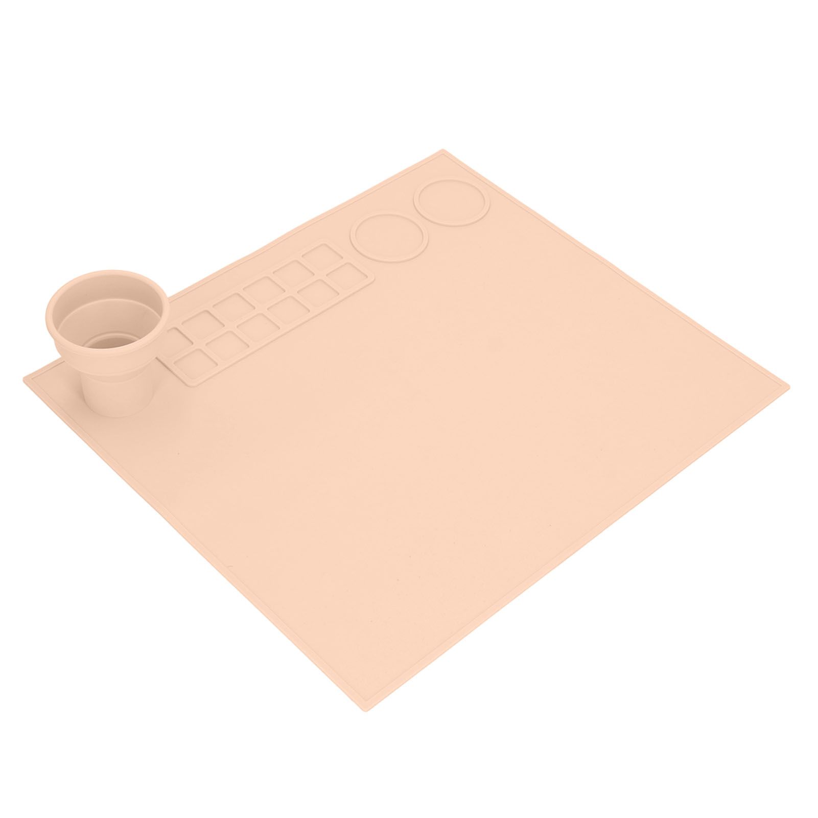 Silicone Painting Mat Prevent Slip Thick Large Kids Craft Art Mat with Cup for Doodling DIY Orange - Image 1