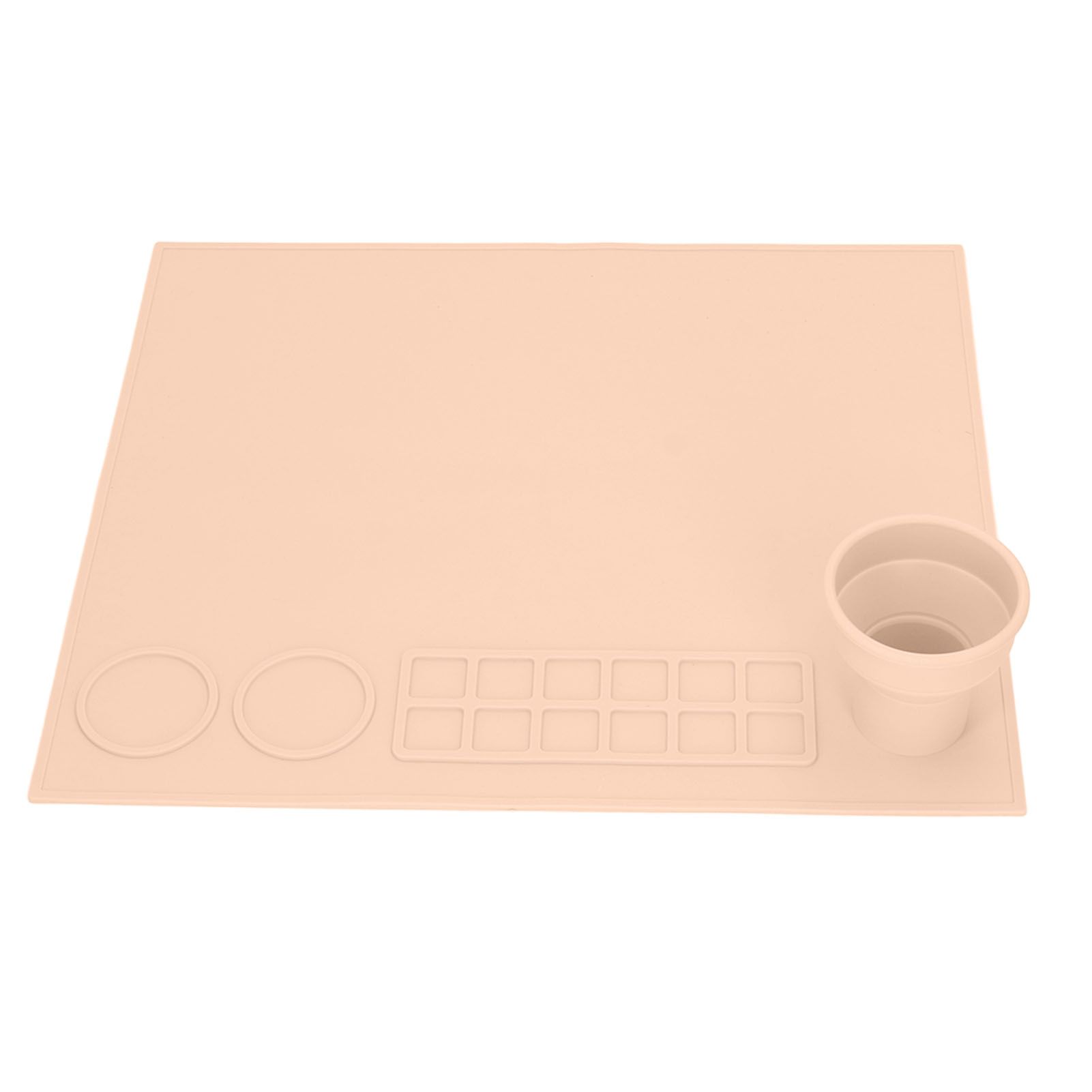 Silicone Painting Mat Prevent Slip Thick Large Kids Craft Art Mat with Cup for Doodling DIY Orange - Image 2