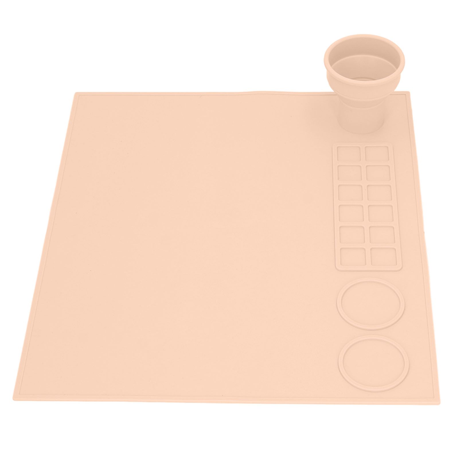 Silicone Painting Mat Prevent Slip Thick Large Kids Craft Art Mat with Cup for Doodling DIY Orange - Image 4