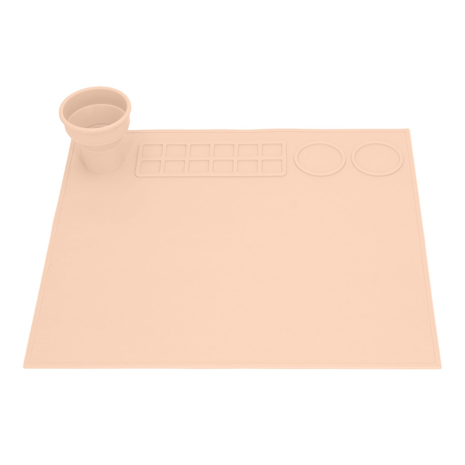 Silicone Painting Mat Prevent Slip Thick Large Kids Craft Art Mat with Cup for Doodling DIY Orange - Image 6
