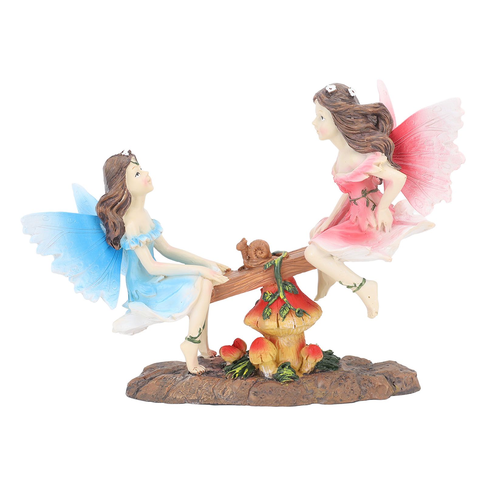 Fairy Statue Ornament Seesaw Figure Resin Realistic Figurine Decoration for Garden Home Living Room Office - Image 1