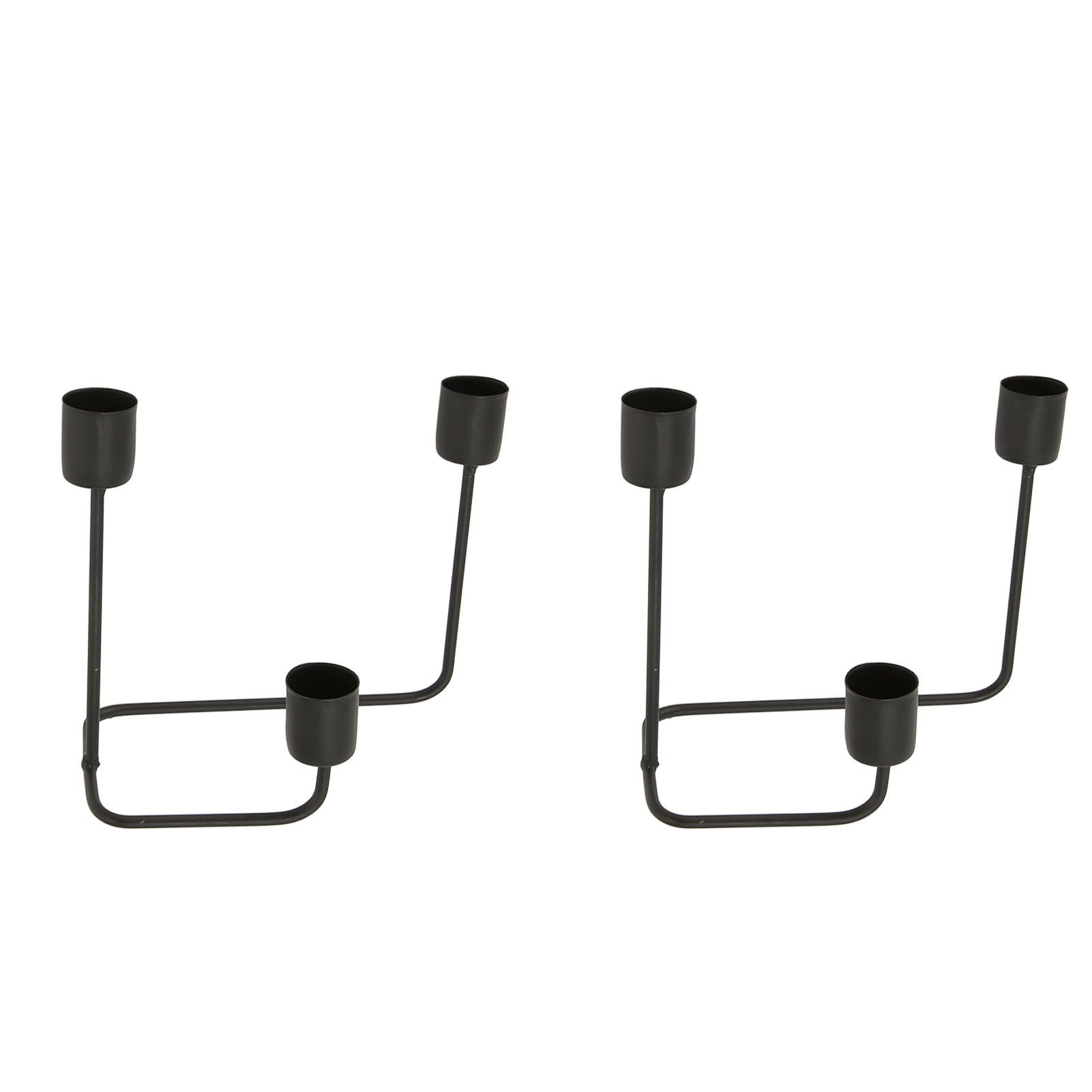 2 Pcs 3 Arm Candle Holder Black Simple Modern Candlestick Holder Decorative Candelabra for Wedding Party - Image 1
