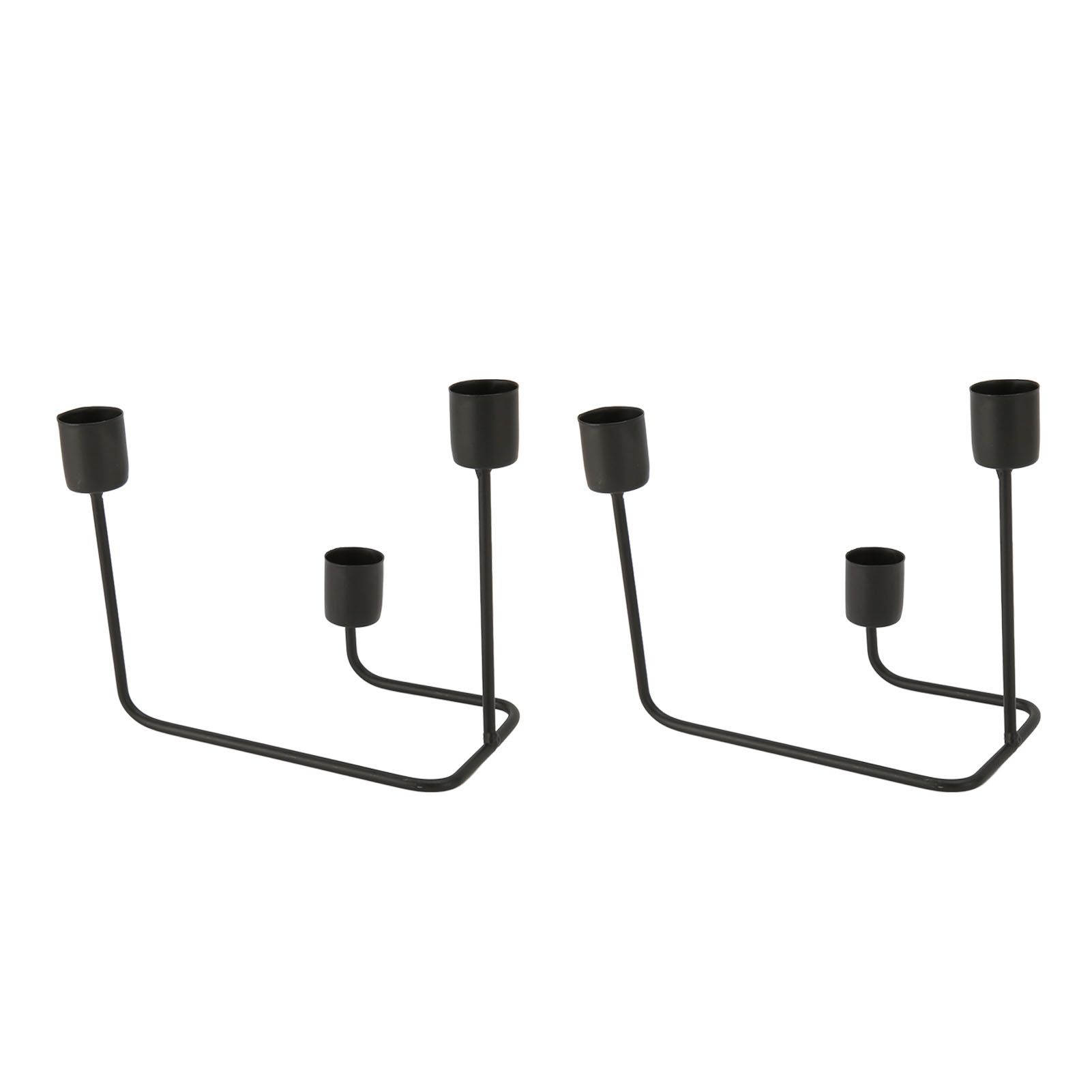 2 Pcs 3 Arm Candle Holder Black Simple Modern Candlestick Holder Decorative Candelabra for Wedding Party - Image 5