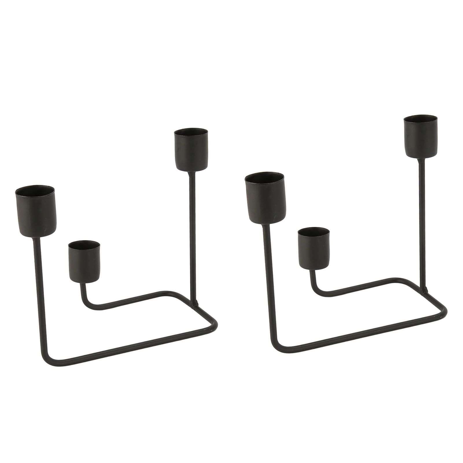2 Pcs 3 Arm Candle Holder Black Simple Modern Candlestick Holder Decorative Candelabra for Wedding Party - Image 6