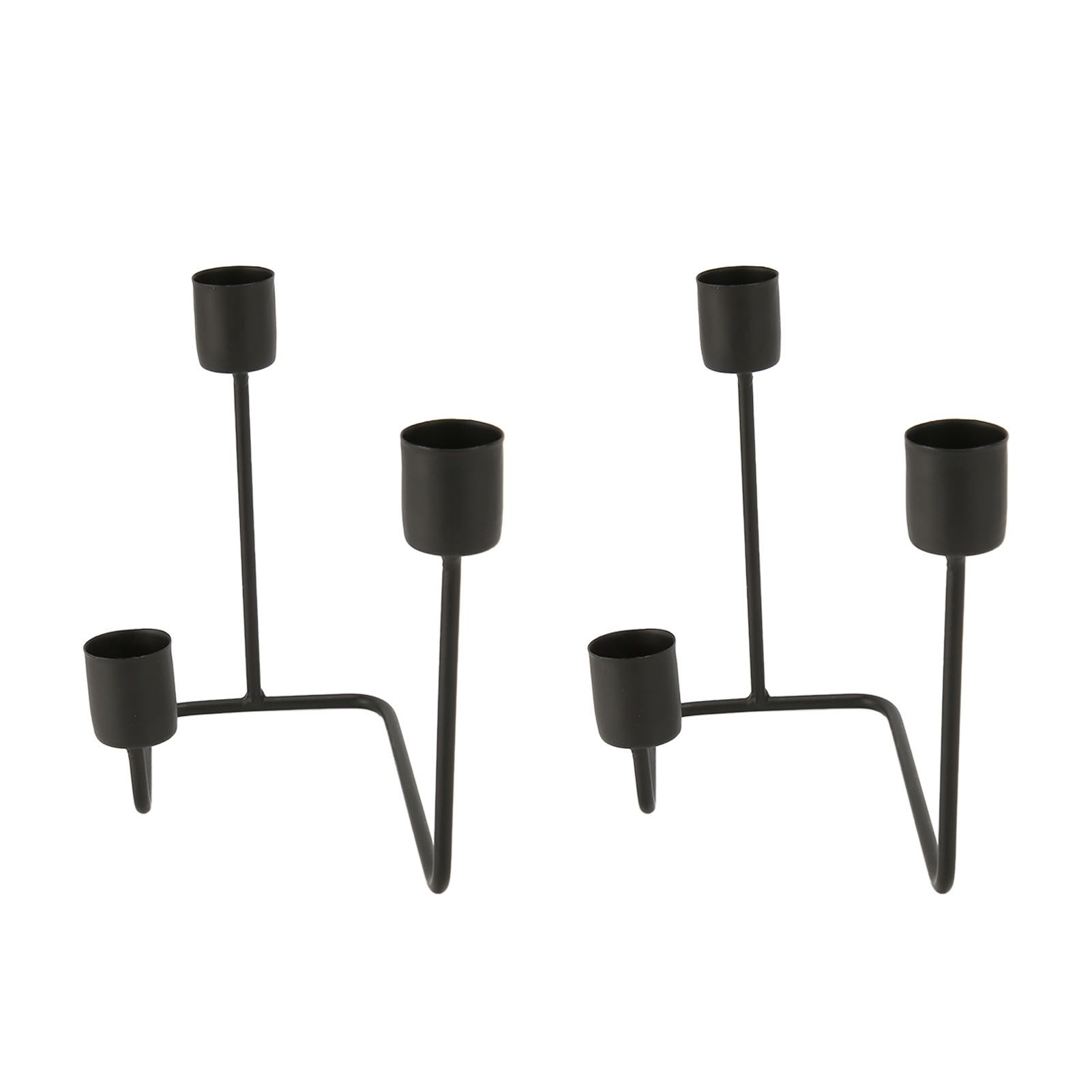 2 Pcs 3 Arm Candle Holder Black Simple Modern Candlestick Holder Decorative Candelabra for Wedding Party - Image 7