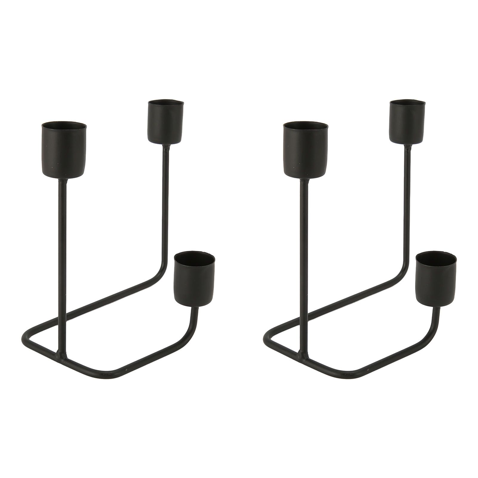 2 Pcs 3 Arm Candle Holder Black Simple Modern Candlestick Holder Decorative Candelabra for Wedding Party - Image 8