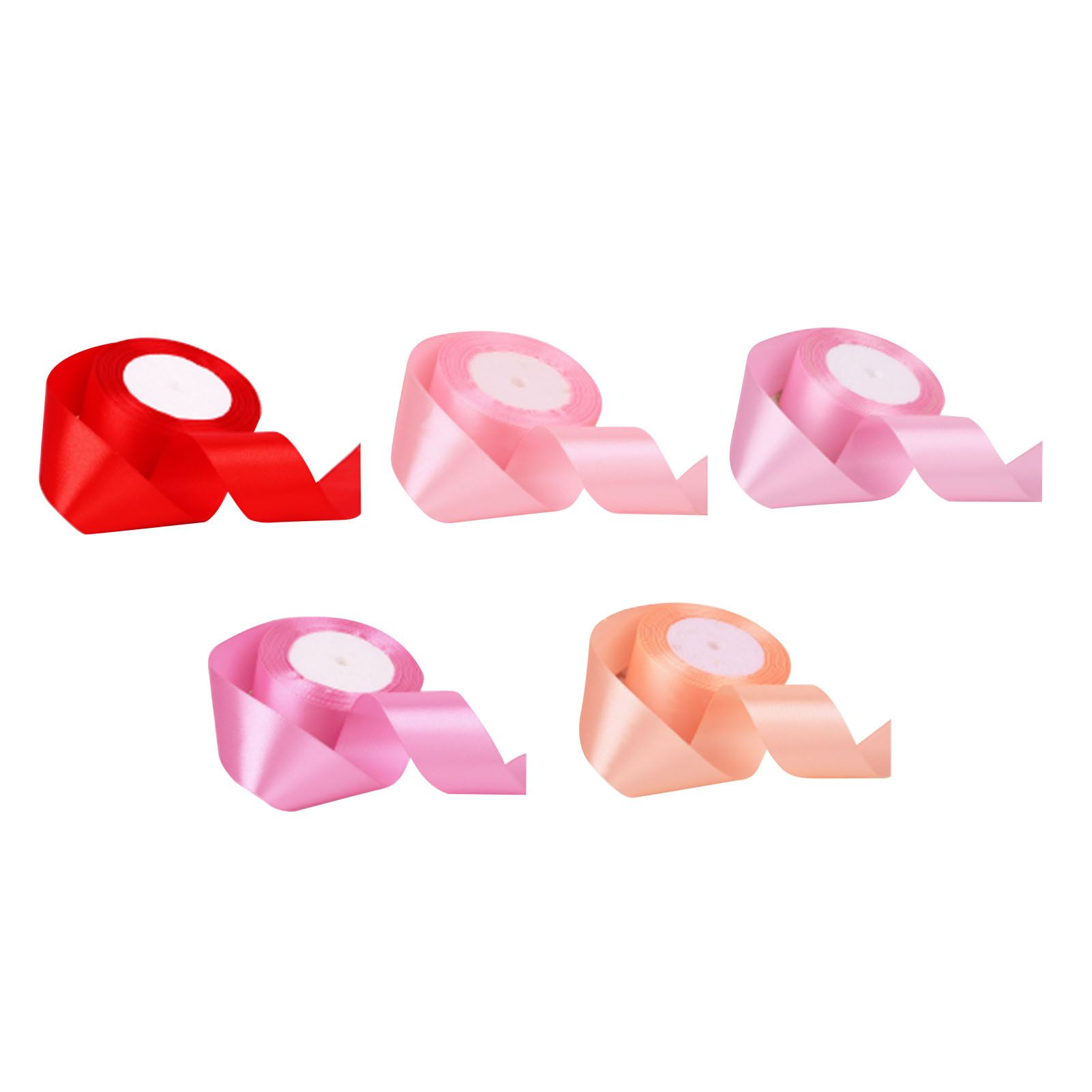 5 Roll Solid Color Ribbon 4cm Double Face Satin Ribbon for DIY Handcraft Gift Packaging 5 Colors - Image 1