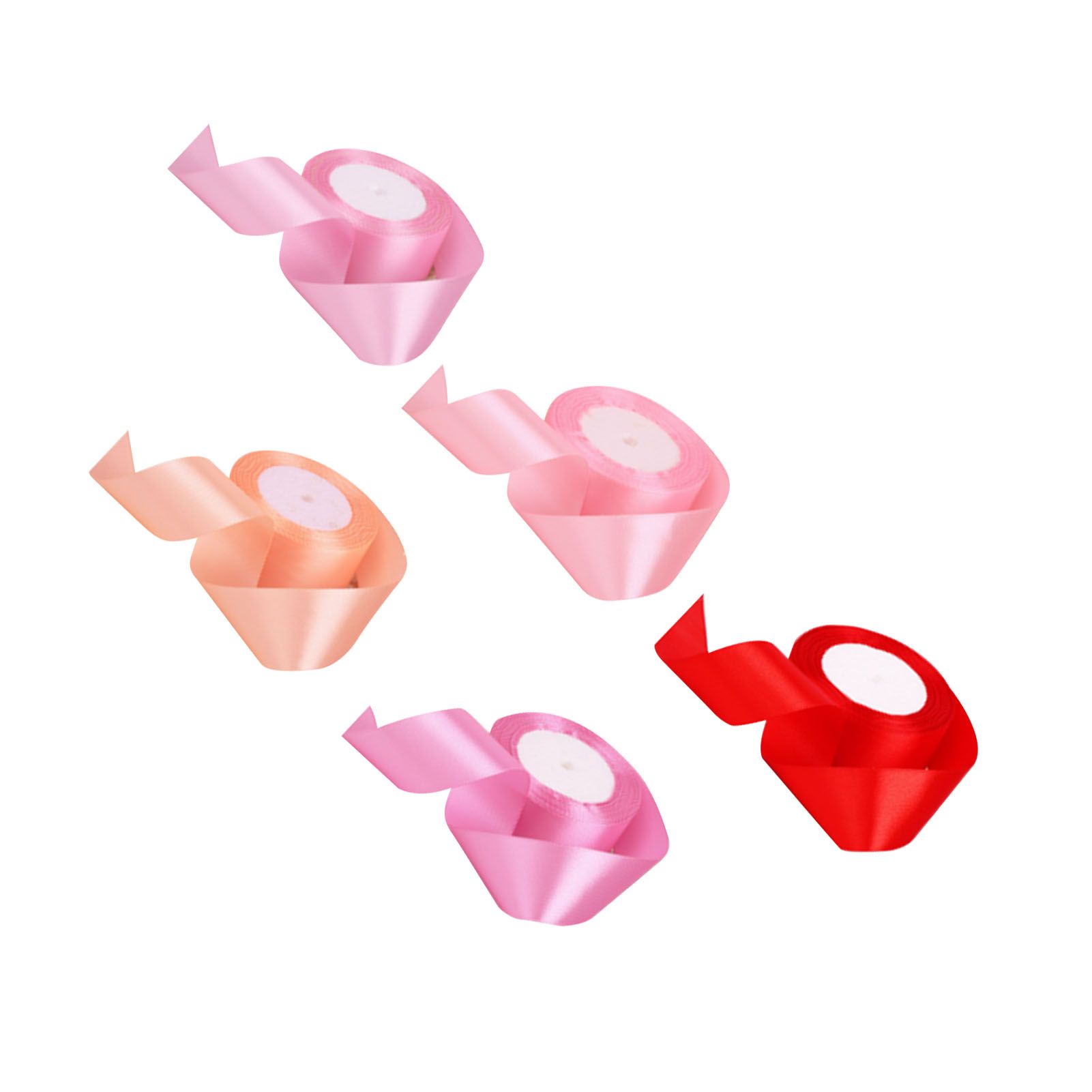 5 Roll Solid Color Ribbon 4cm Double Face Satin Ribbon for DIY Handcraft Gift Packaging 5 Colors - Image 3