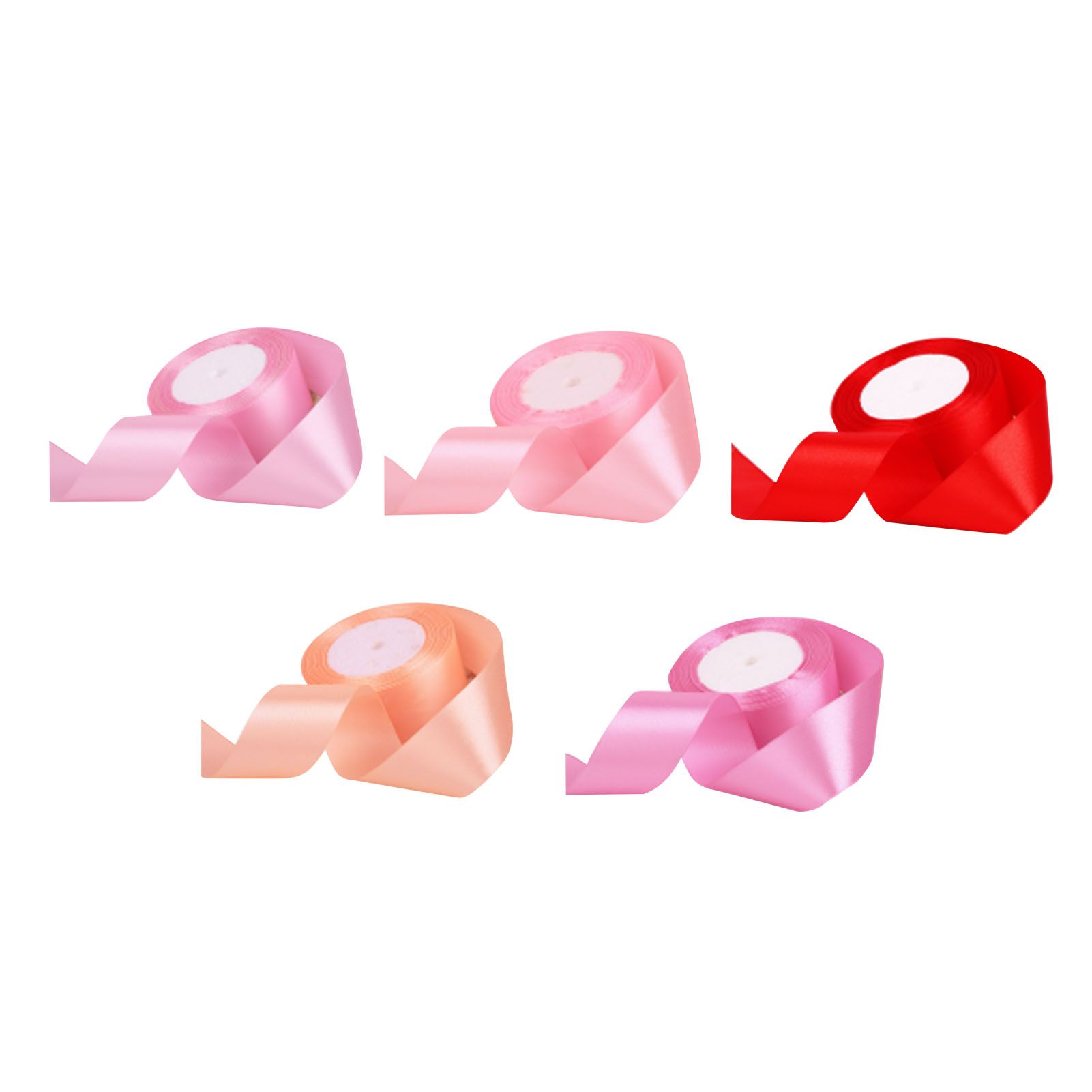 5 Roll Solid Color Ribbon 4cm Double Face Satin Ribbon for DIY Handcraft Gift Packaging 5 Colors - Image 4