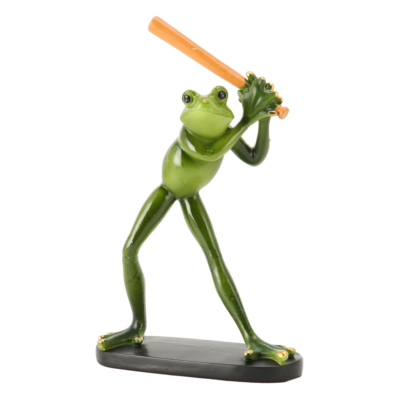 Frog Statue Resin Sports Frog Figurine Decor Sculpture Statue Crafts for Outdoor Garden Patio Lawn Bonsai Porch Play Baseball - Image 1