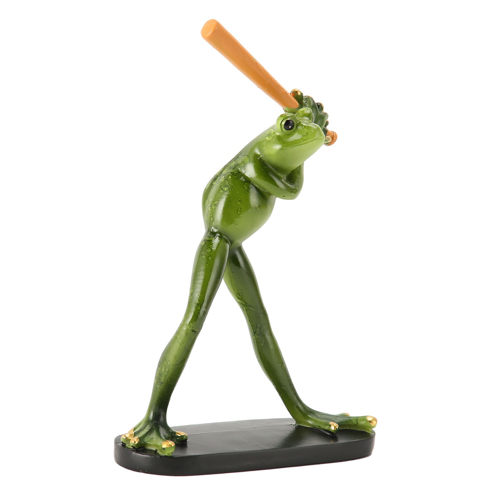 Frog Statue Resin Sports Frog Figurine Decor Sculpture Statue Crafts for Outdoor Garden Patio Lawn Bonsai Porch Play Baseball - Image 3