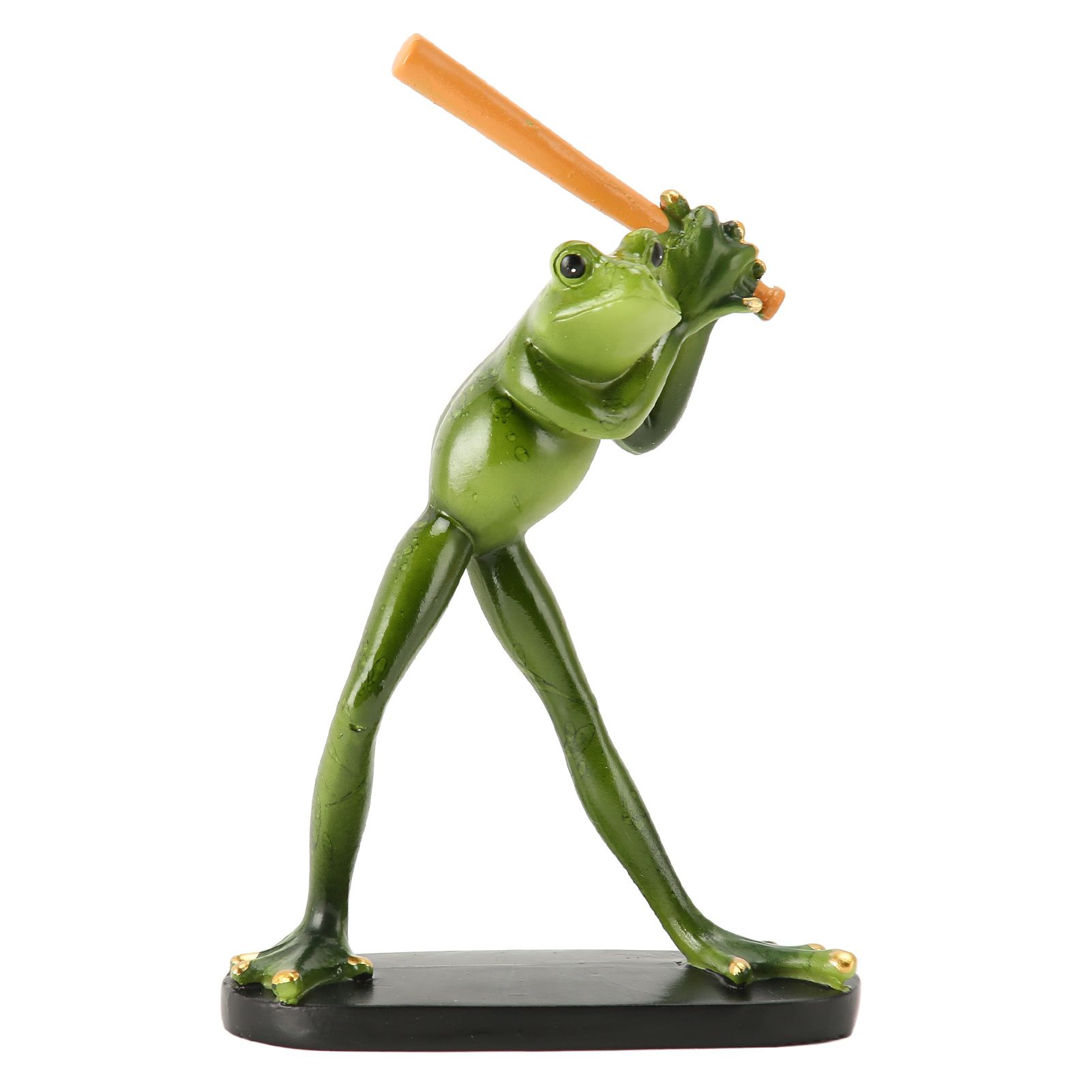 Frog Statue Resin Sports Frog Figurine Decor Sculpture Statue Crafts for Outdoor Garden Patio Lawn Bonsai Porch Play Baseball - Image 4