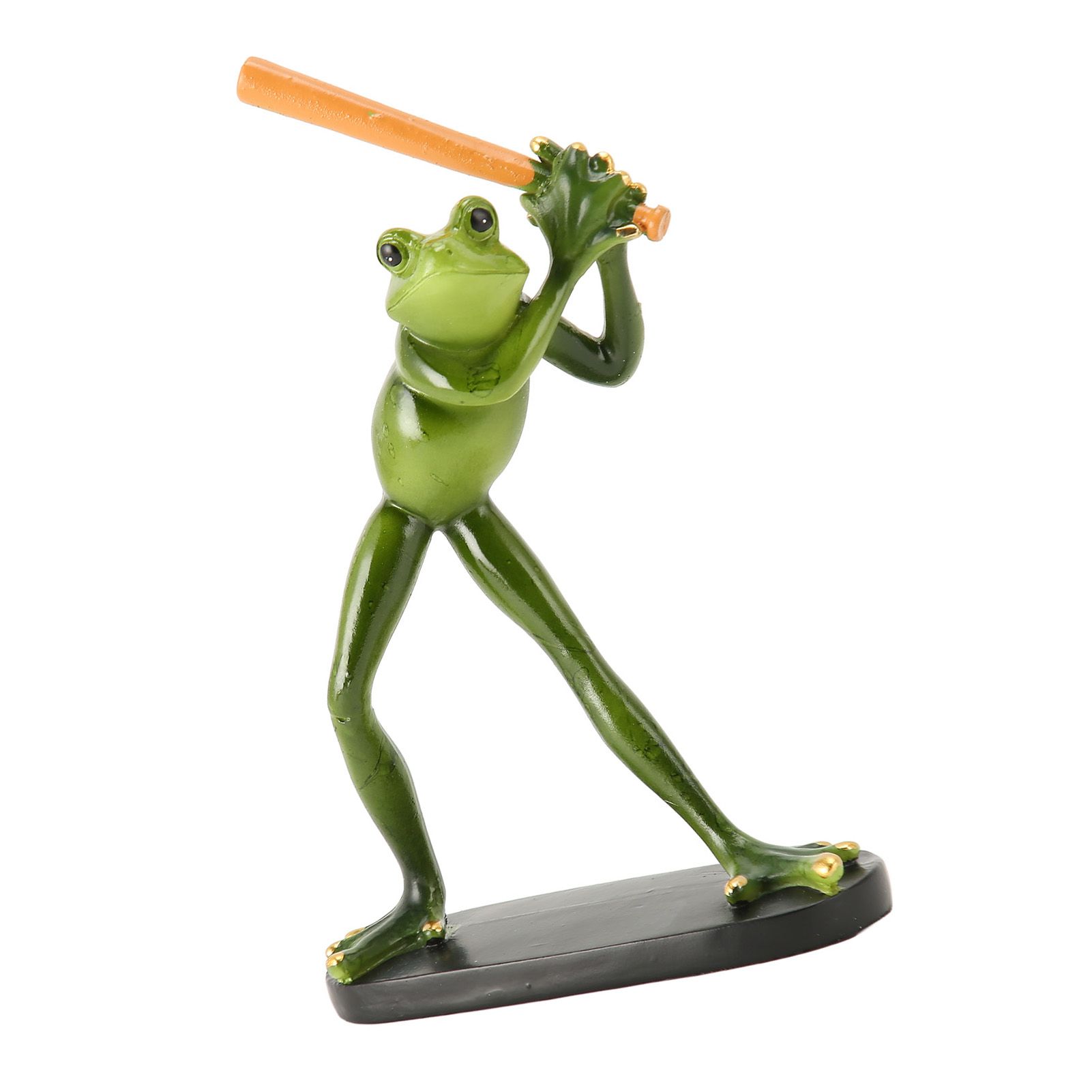 Frog Statue Resin Sports Frog Figurine Decor Sculpture Statue Crafts for Outdoor Garden Patio Lawn Bonsai Porch Play Baseball - Image 7
