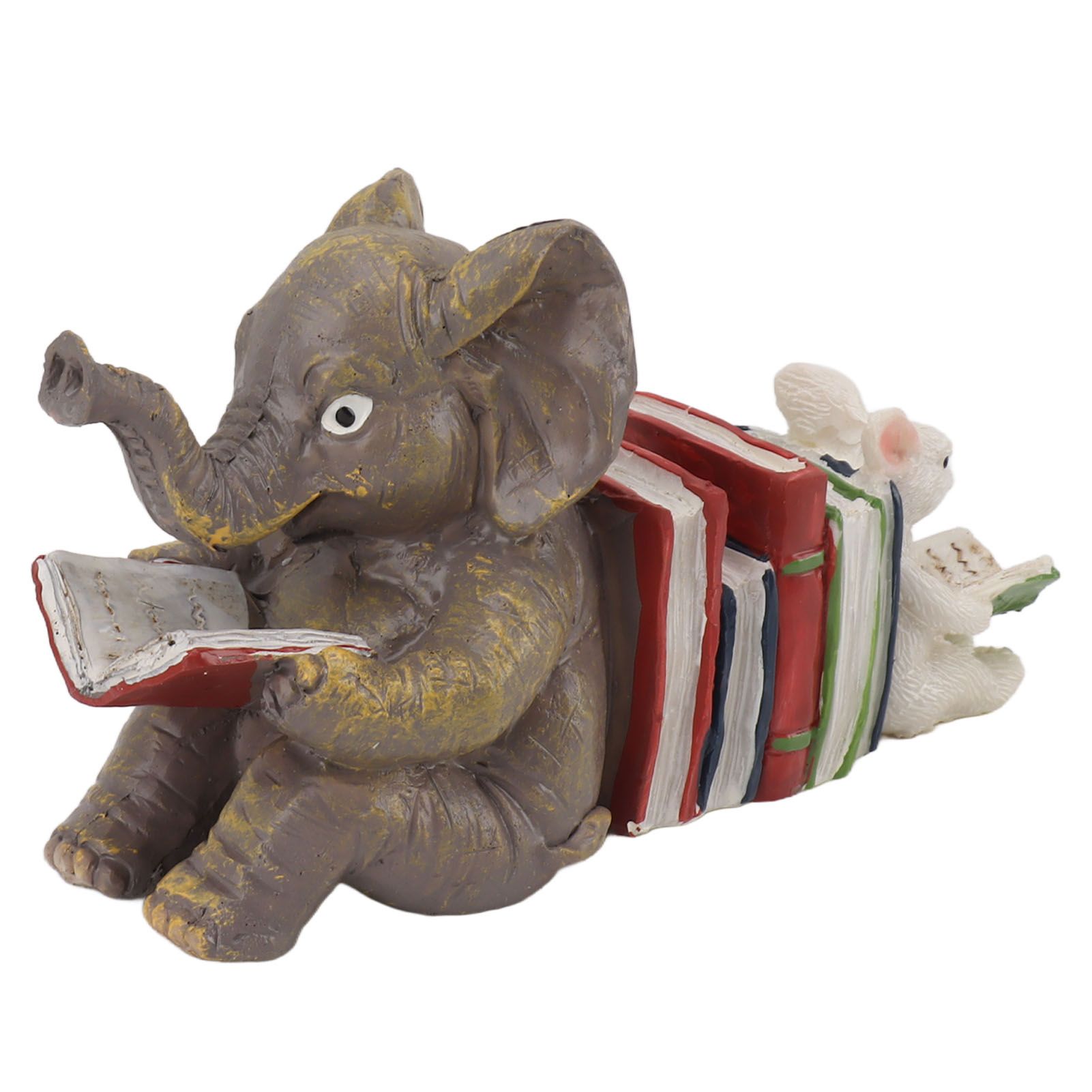 Figurine Statue Ornament Elephant Bunny Reading Resin Long Lasting Garden Sculpture Decor for Desk Outdoor Yard Office - Image 3