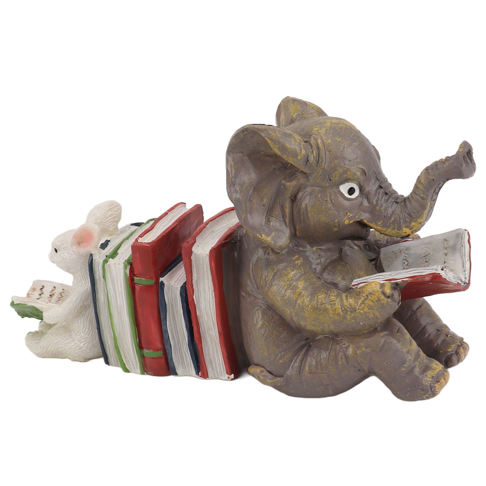 Figurine Statue Ornament Elephant Bunny Reading Resin Long Lasting Garden Sculpture Decor for Desk Outdoor Yard Office - Image 4