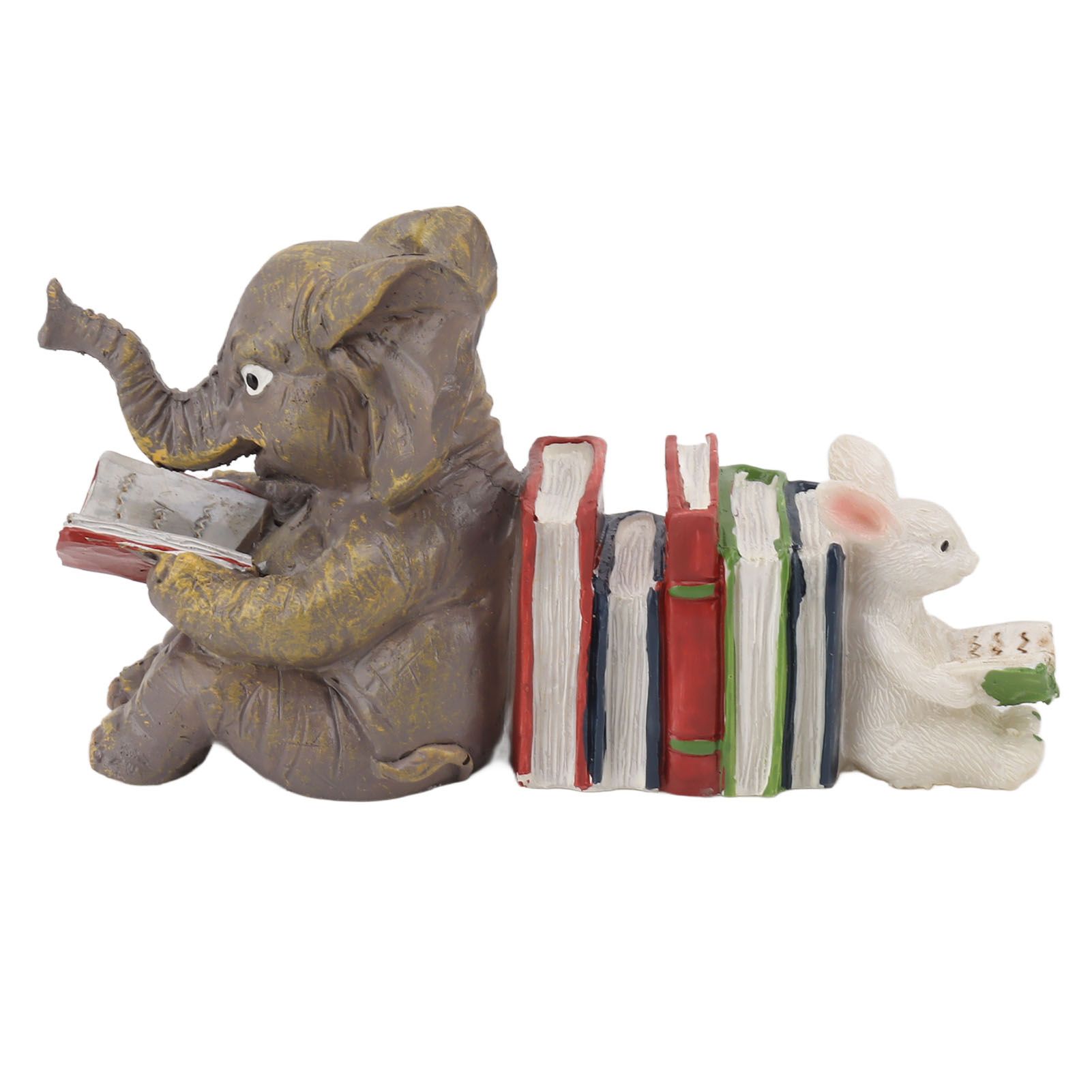 Figurine Statue Ornament Elephant Bunny Reading Resin Long Lasting Garden Sculpture Decor for Desk Outdoor Yard Office - Image 5