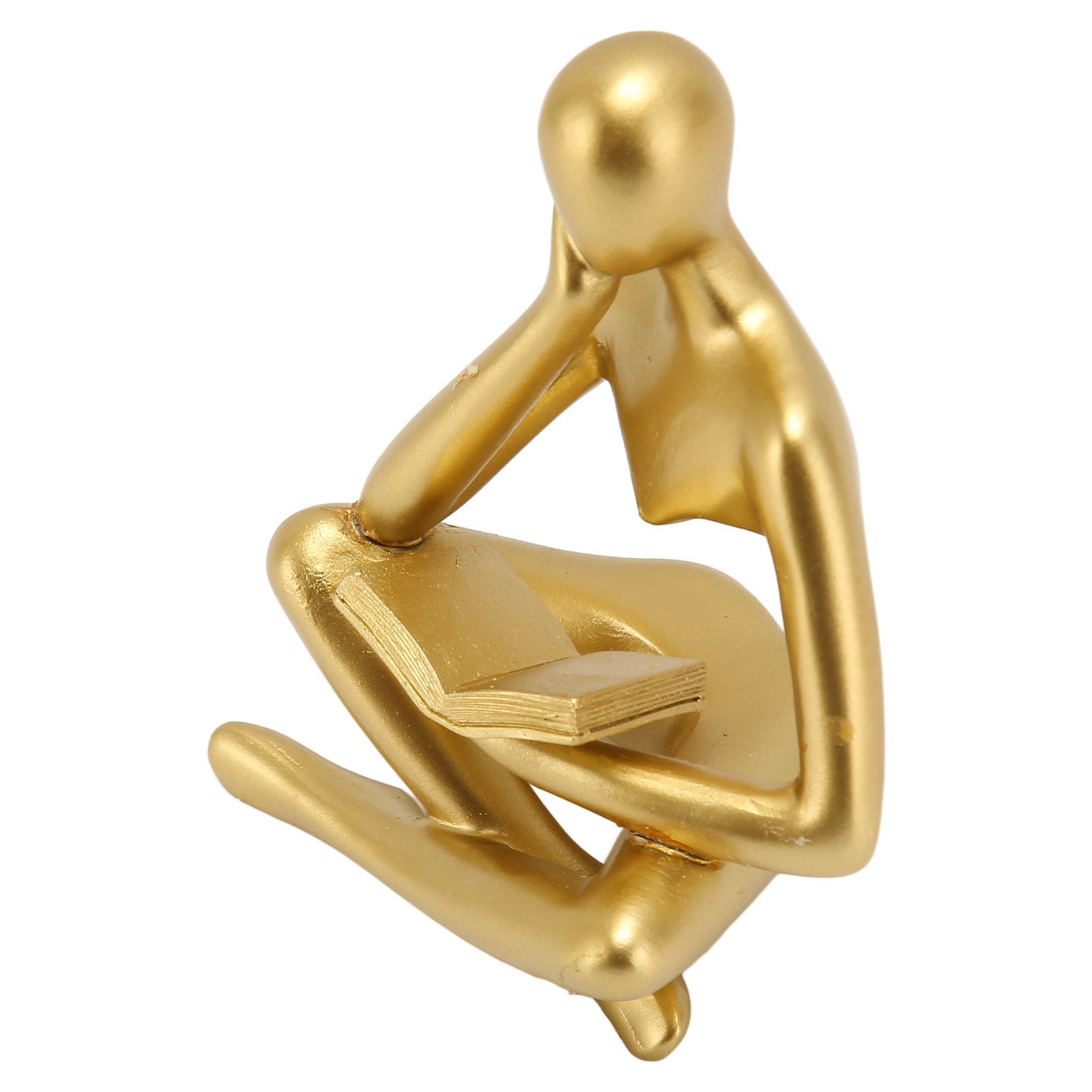 Thinker Reading Statue Resin Sitting Figure Abstract Art Ornament for Living Room Cabinet Decoration Gold - Image 7