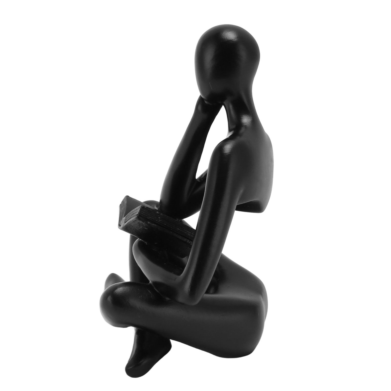 Thinker Reading Statue Resin Sitting Figure Abstract Art Ornament for Living Room Cabinet Decoration Black - Image 4