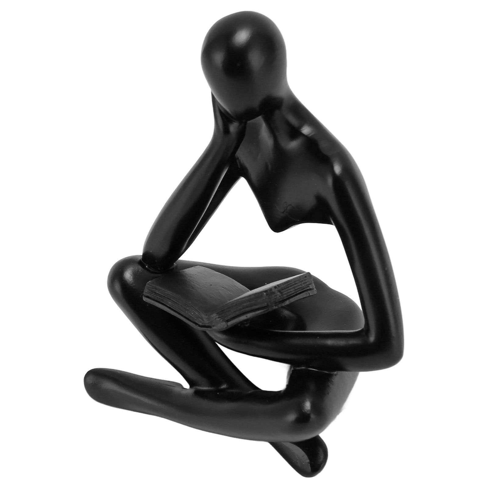 Thinker Reading Statue Resin Sitting Figure Abstract Art Ornament for Living Room Cabinet Decoration Black - Image 6