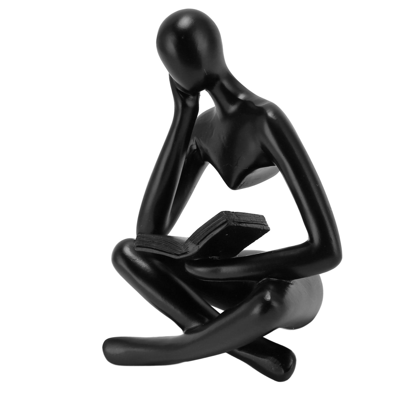 Thinker Reading Statue Resin Sitting Figure Abstract Art Ornament for Living Room Cabinet Decoration Black - Image 8