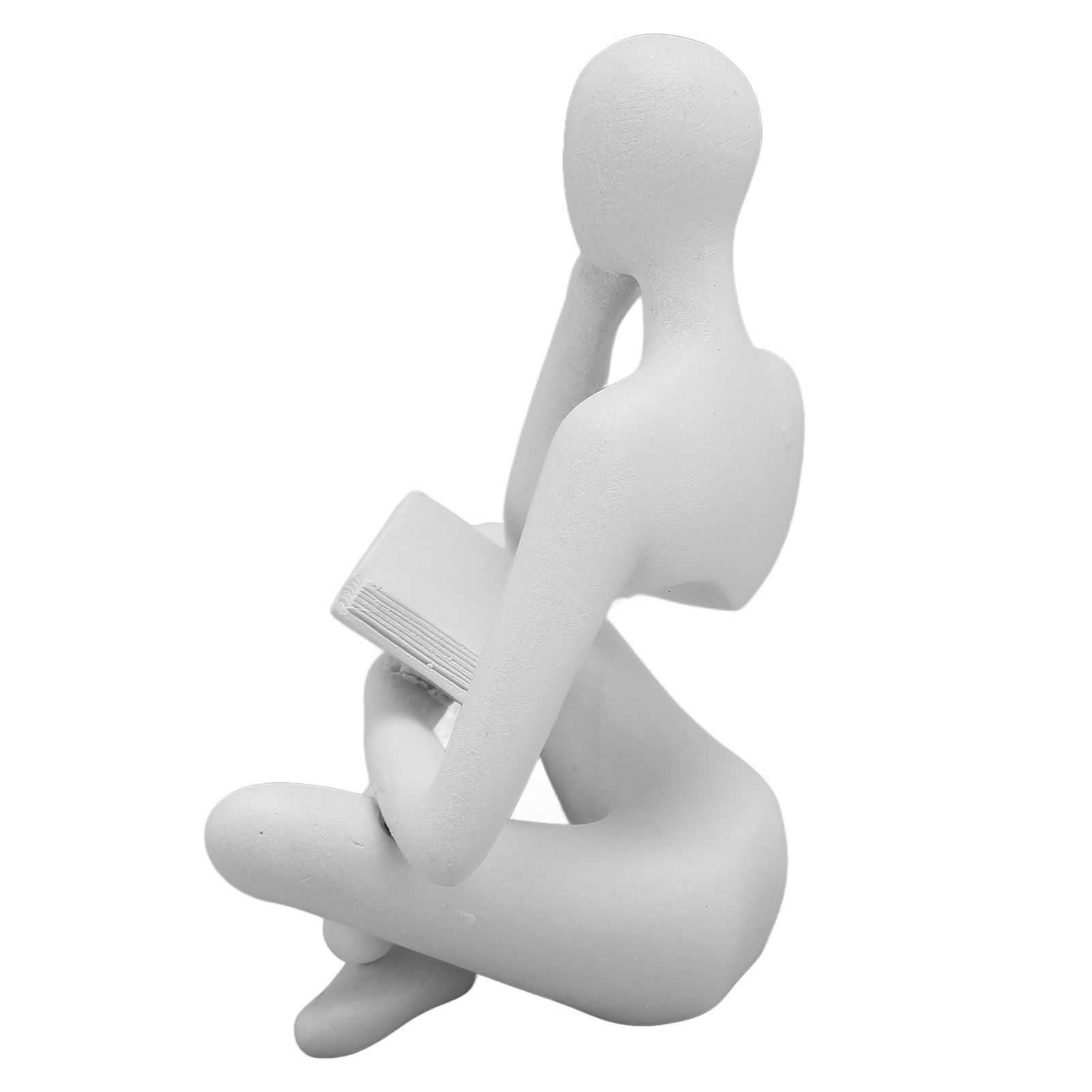 Thinker Reading Statue Resin Sitting Figure Abstract Art Ornament for Living Room Cabinet Decoration White - Image 4
