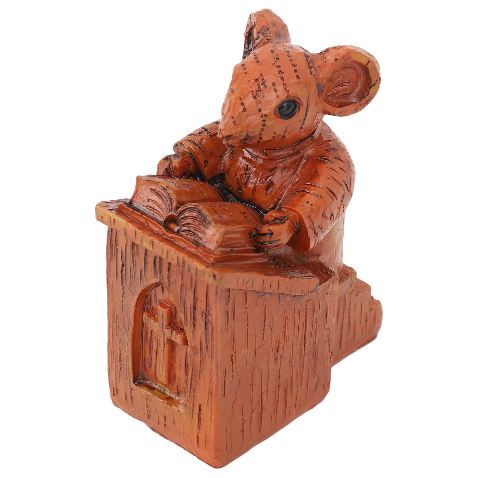 Church Mouse Statue Easy To Clean Brown Resin Church Mouse Resin Sculpture for Home - Image 2