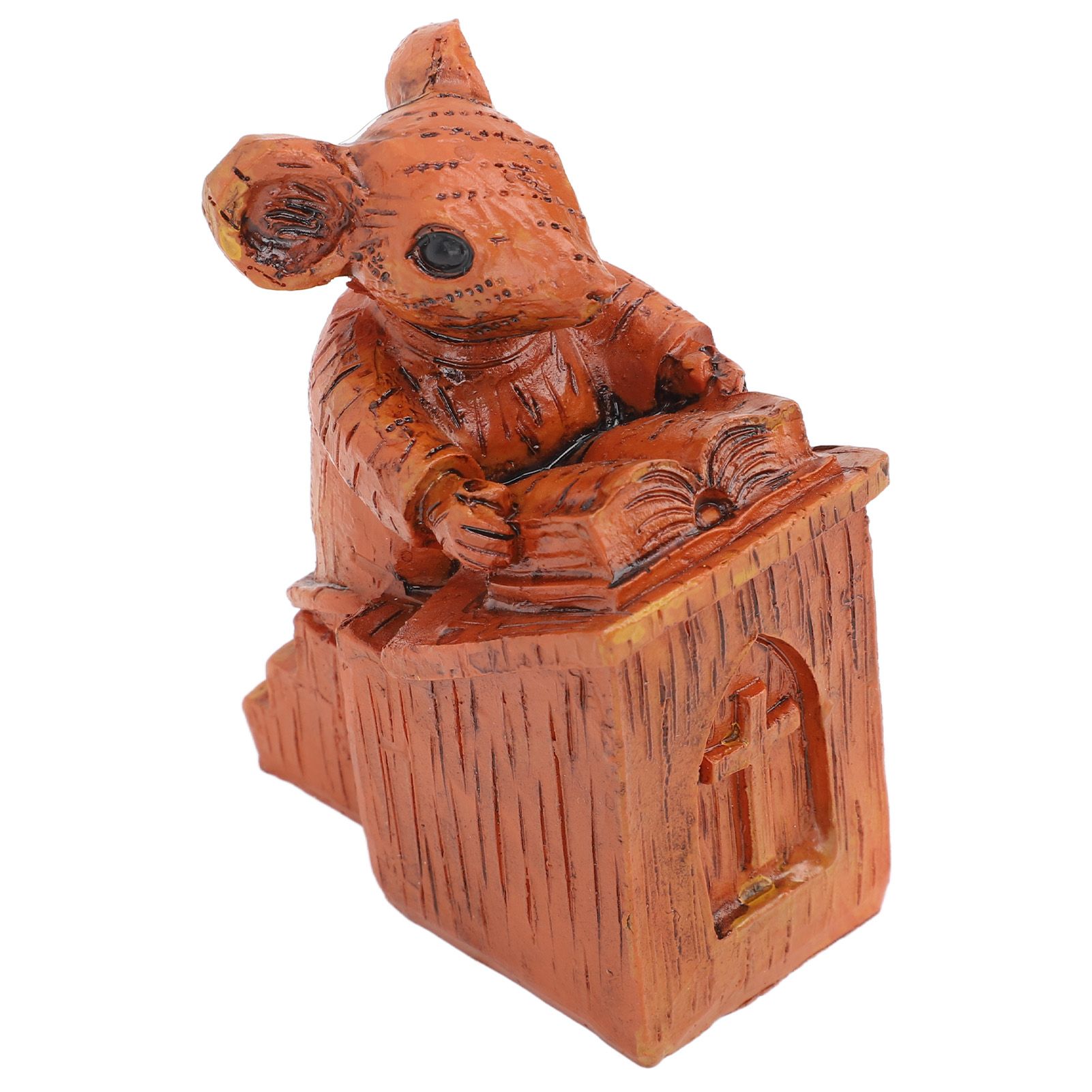 Church Mouse Statue Easy To Clean Brown Resin Church Mouse Resin Sculpture for Home - Image 3