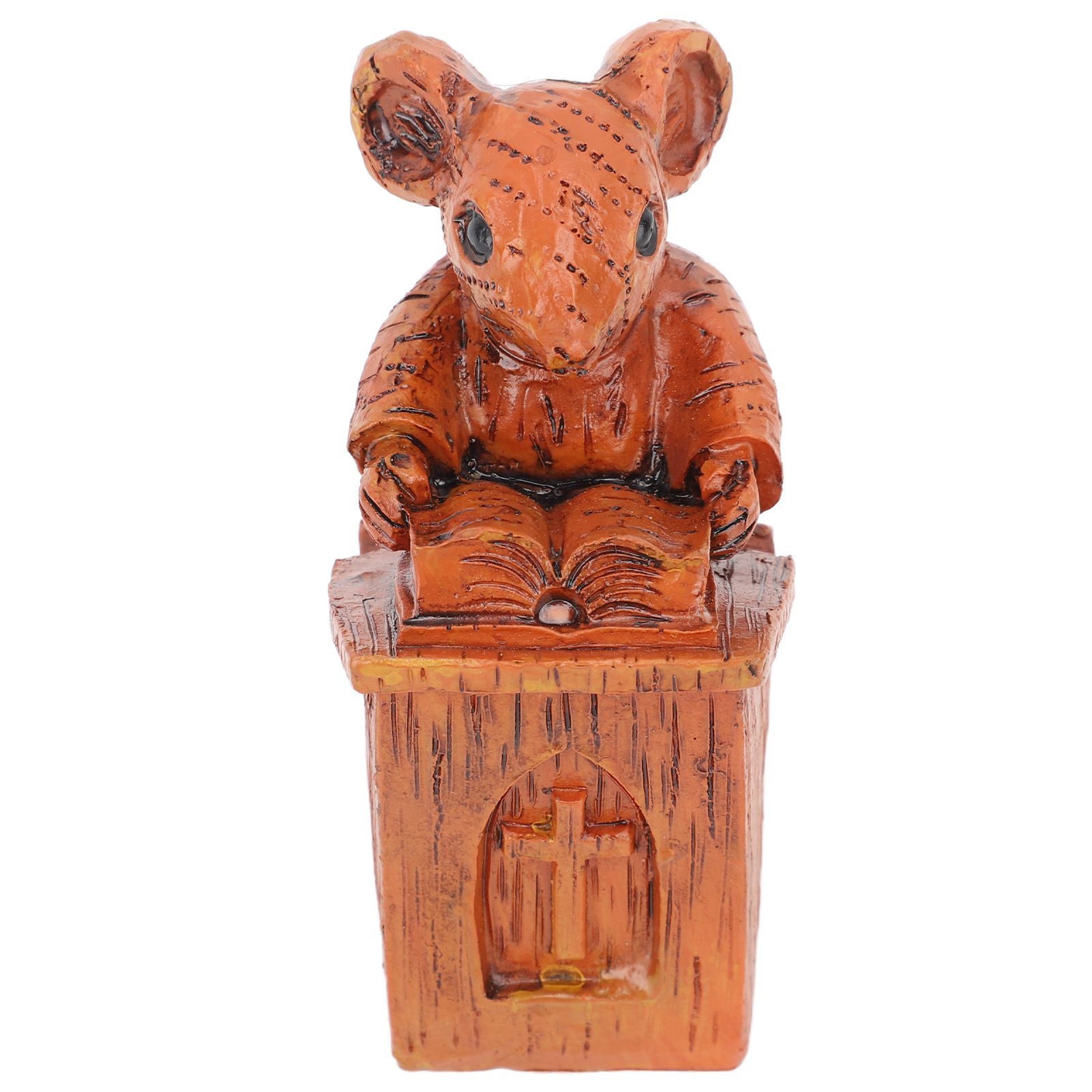 Church Mouse Statue Easy To Clean Brown Resin Church Mouse Resin Sculpture for Home - Image 4