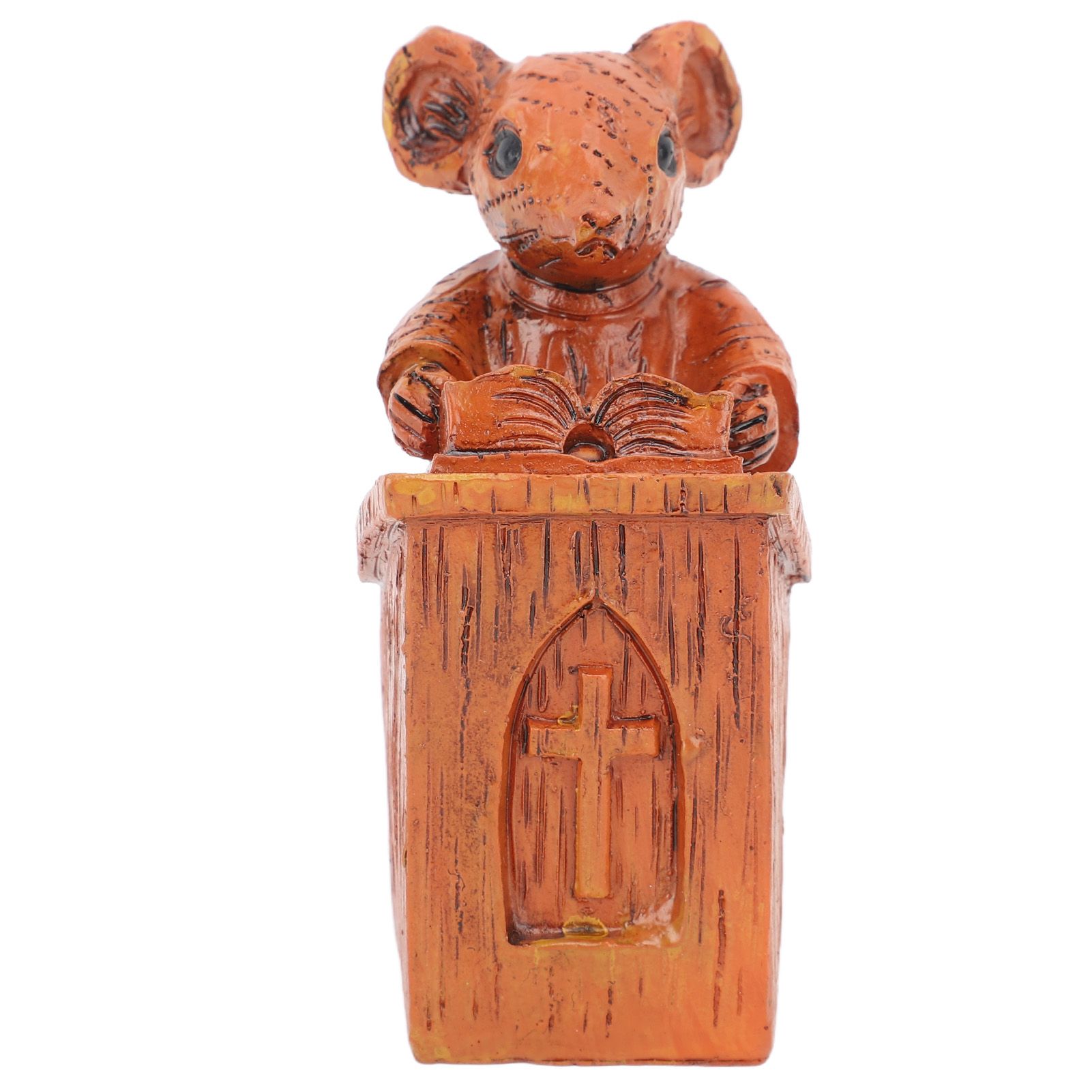 Church Mouse Statue Easy To Clean Brown Resin Church Mouse Resin Sculpture for Home - Image 6