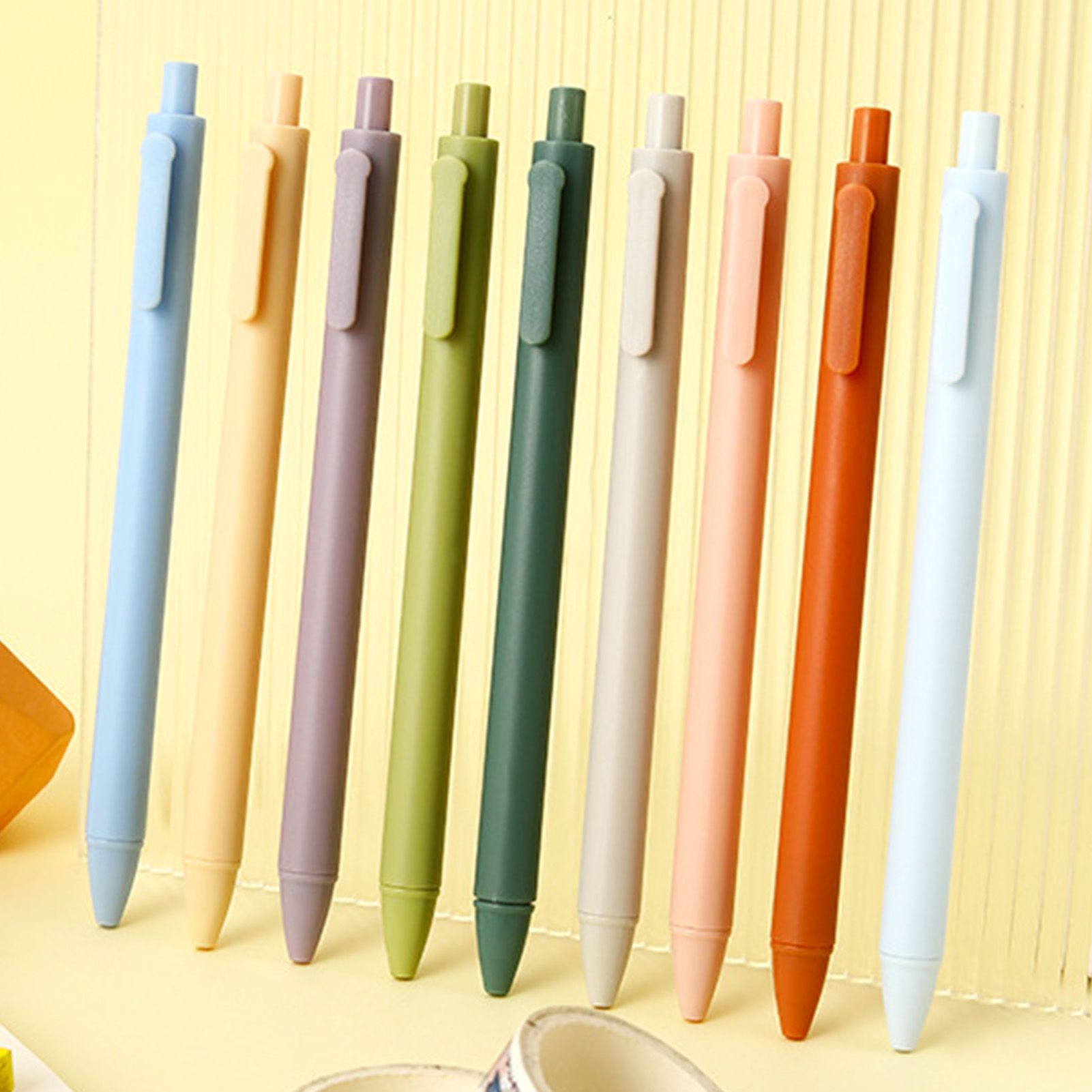 Gel Pen for Kids Students Adults Black Ink Medium Point Pressing Retractable Smooth Writing Pen for Journaling Note Taking Cute Office School Supplies Tawny - Image 5