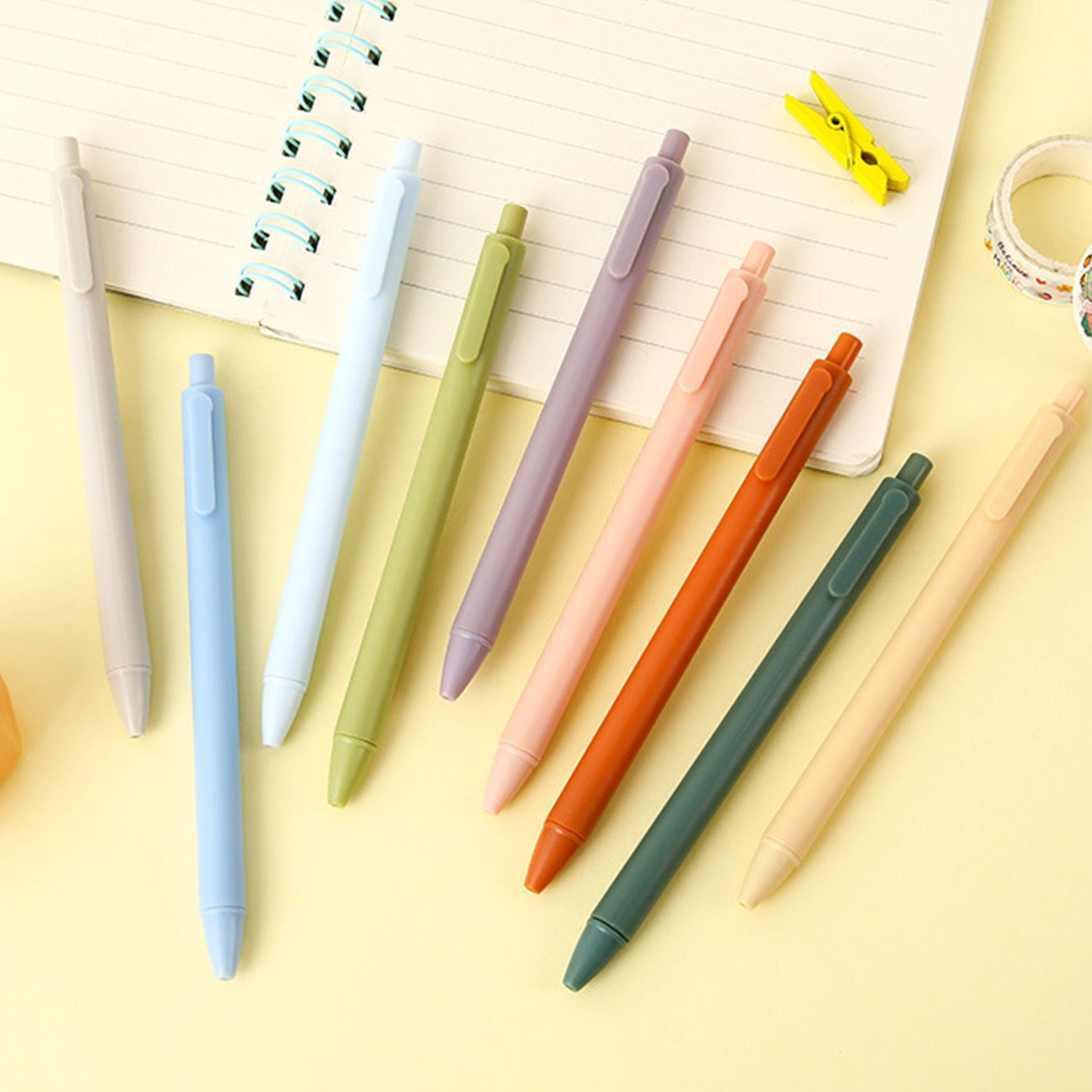 Gel Pen for Kids Students Adults Black Ink Medium Point Pressing Retractable Smooth Writing Pen for Journaling Note Taking Cute Office School Supplies Tawny - Image 6