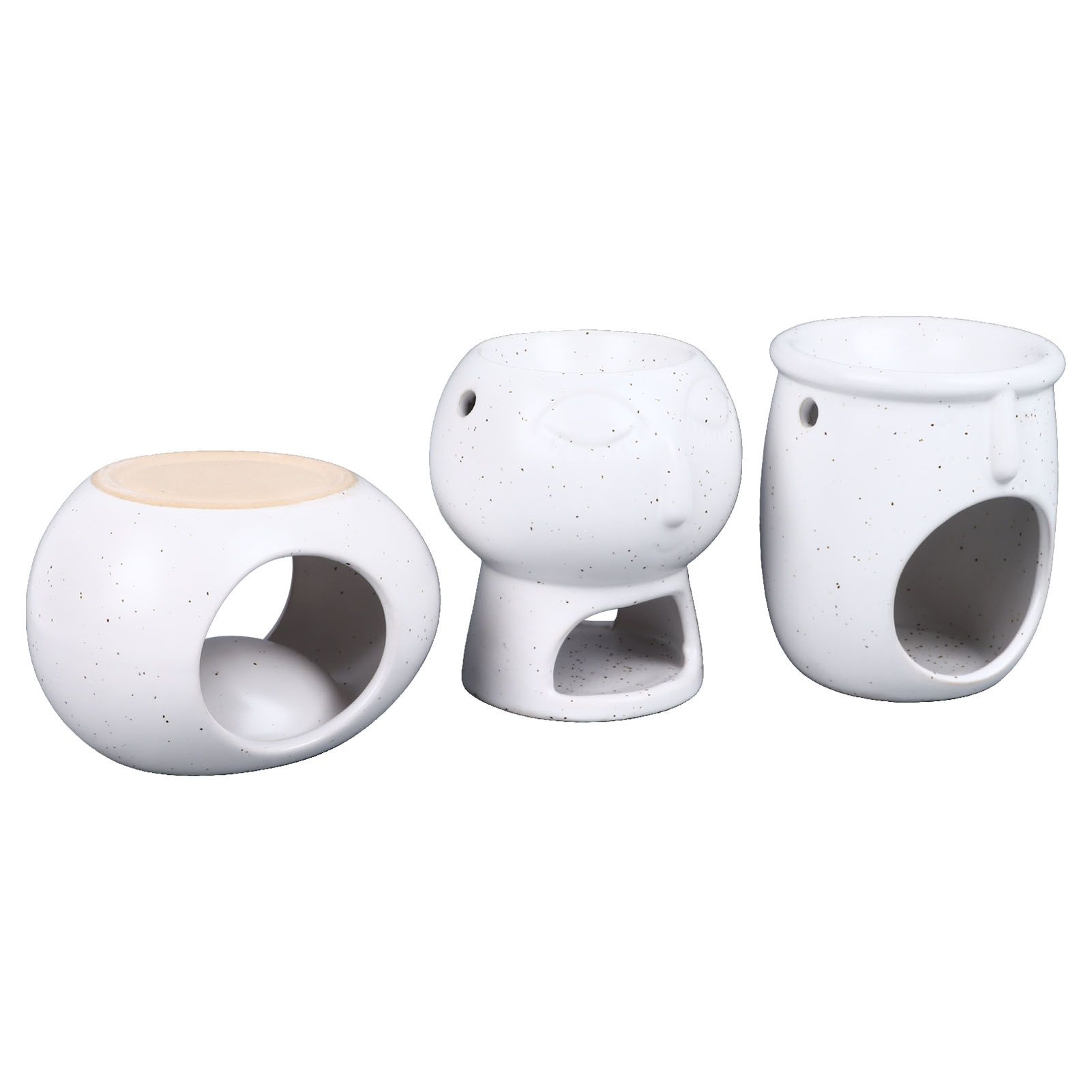 3Pcs Ceramic Tealight Candle Holder Oil Burner Wax Melt Oil Burner for Home Bedroom Decor Christmas Housewarming Gift - Image 2